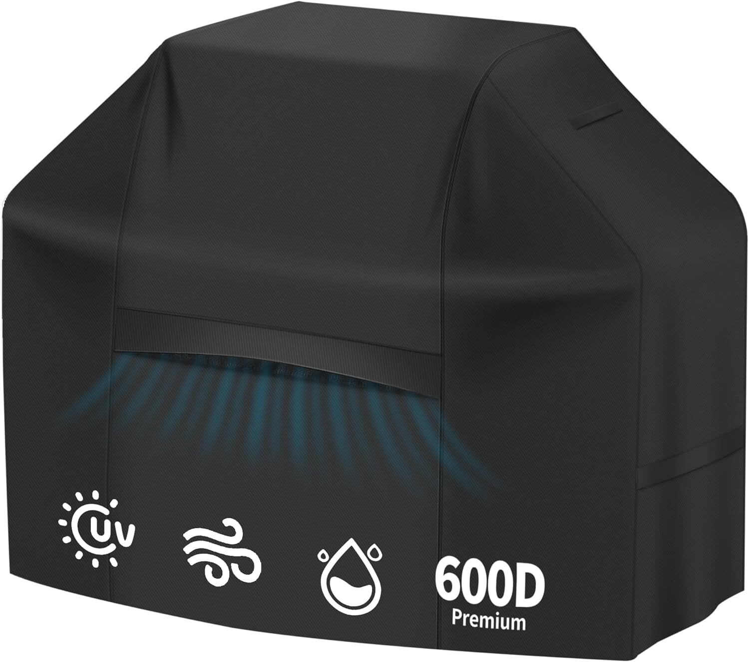 iCOVER 60in/65in/70in/82in BBQ Smoker Grill Cover,600D Canvas UV Fade Resistant
