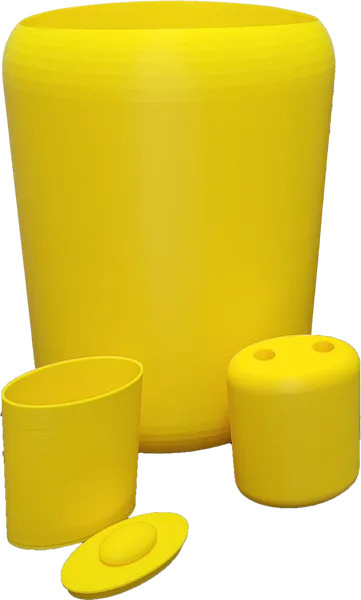 Yellow Bathroom Decor Set/Wastebasket/Toothbrush Holder/Teens/Adults/Home Decor