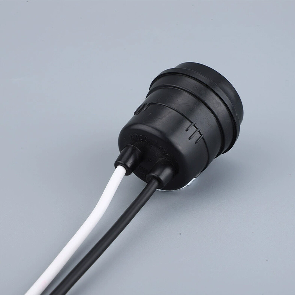 12PCS Lamp Base Waterproof Black Pigtail Lamp Holder Socket 250V 6A 12 E27