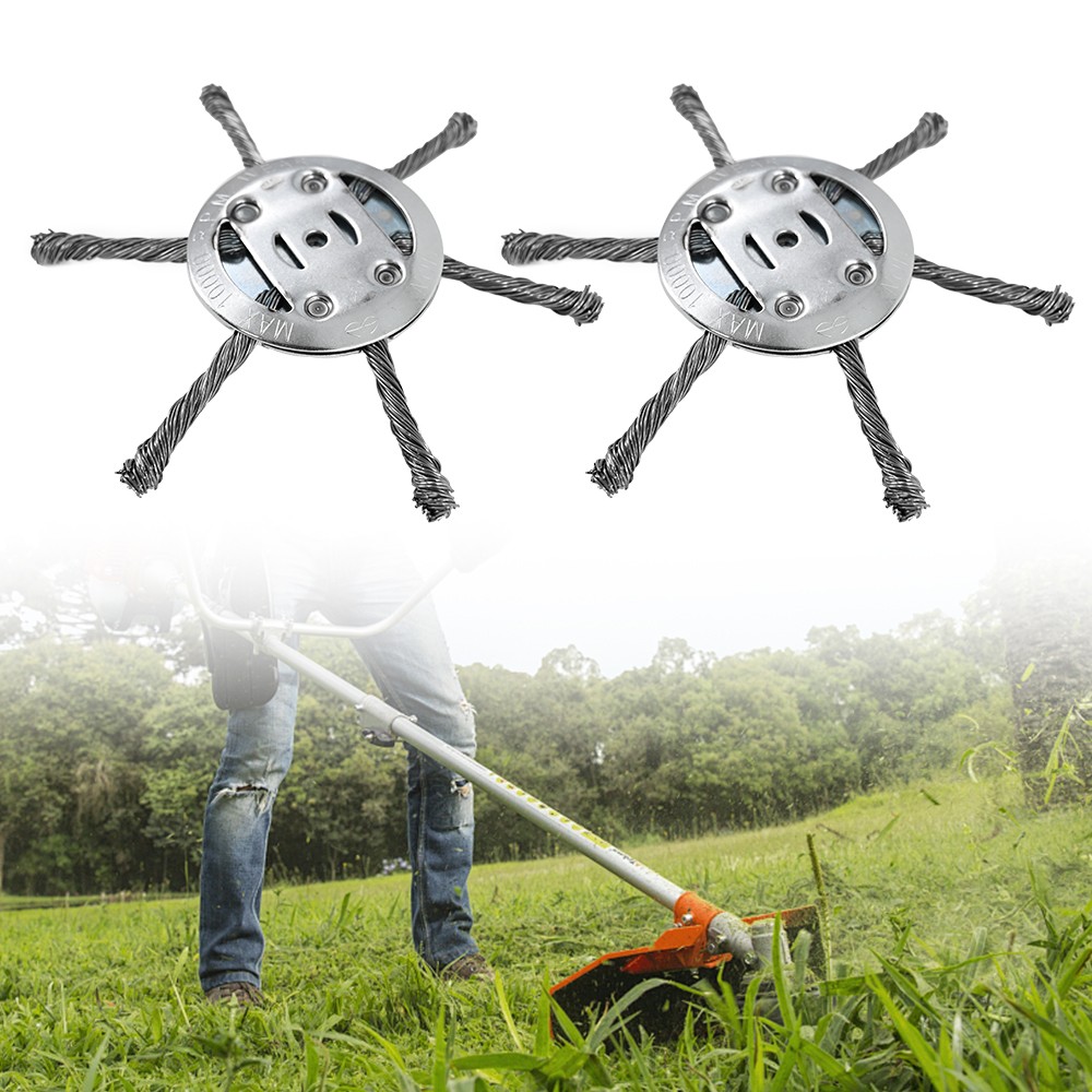 2pcs Steel Wire Grass Trimmer Head Tool Kit Lawn Mower Weeding Head Brush Cutter