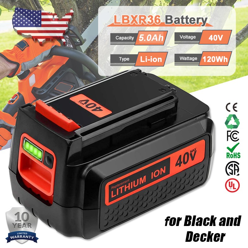 2PACK 5.0Ah for Black and Decker 40V 40 Volt Max Lithium Battery LBX2040 LBXR36