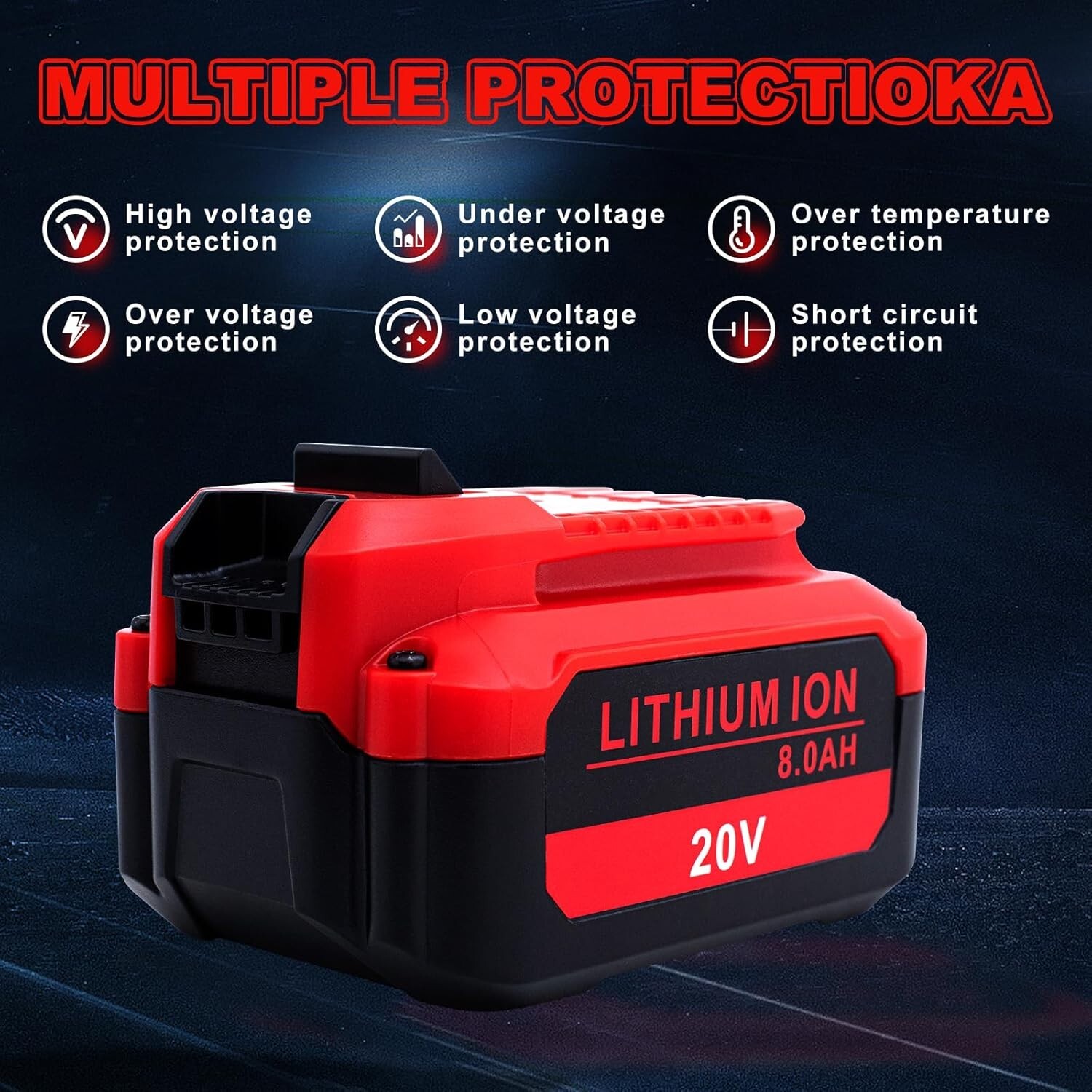 2PACK For Craftsman V20 20 Volt MAX 8.0Ah Li-ion Battery CMCB204 CMCB202 CMCB201