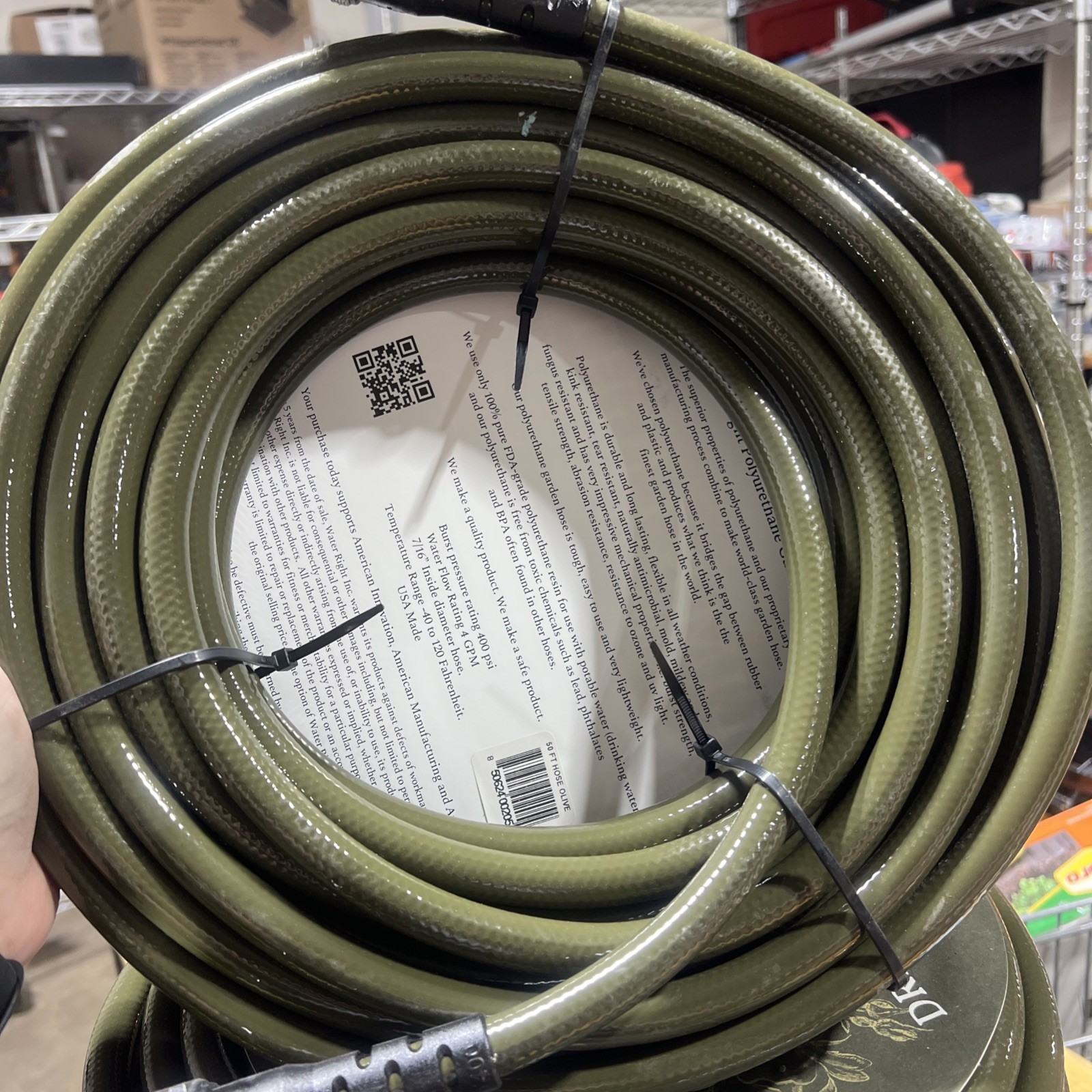 Water Right 50 ft. 7/16 in. Garden Hose 400 Series Slim And Light- Olive