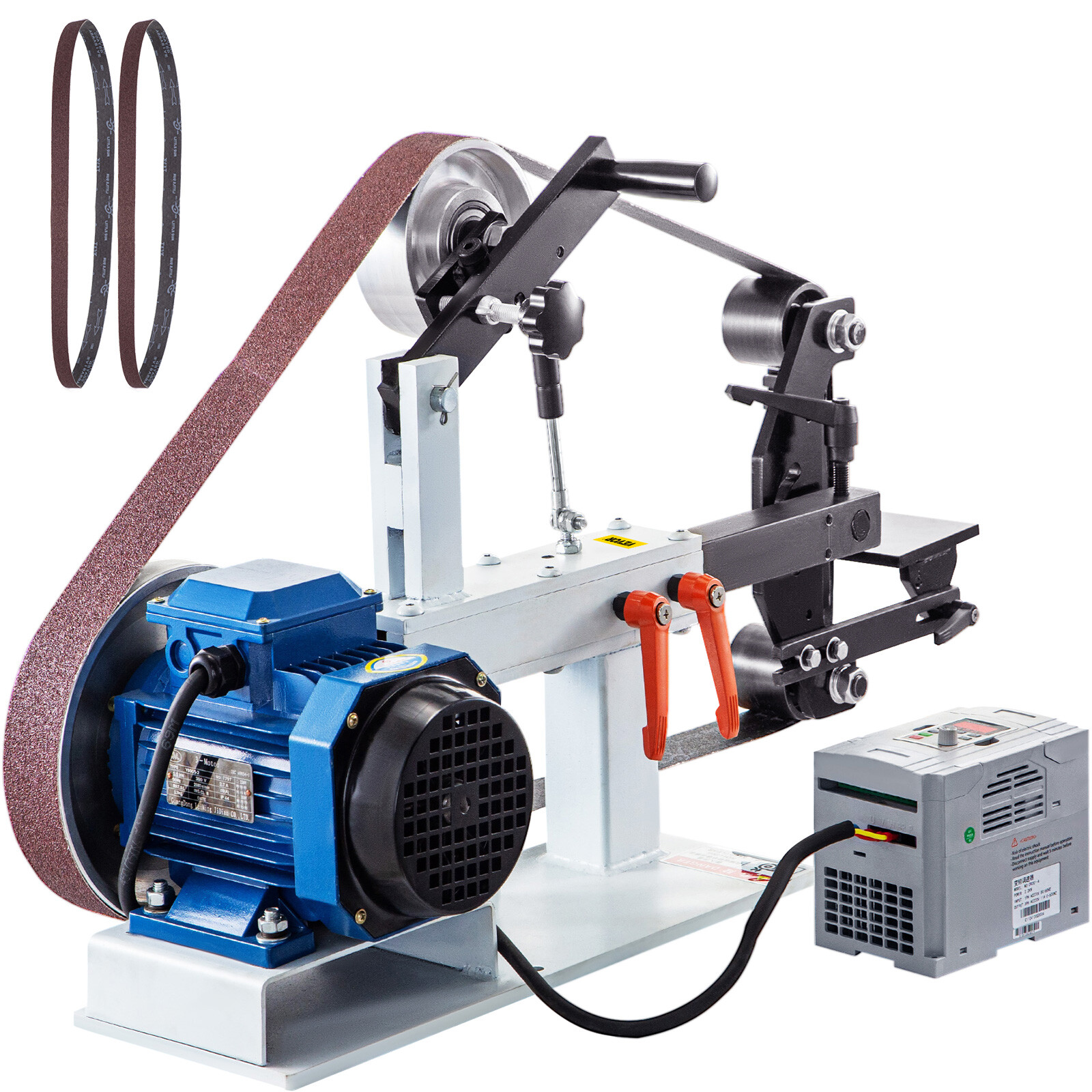 VEVOR 2×82″ Belt Grinder Sander w/ 2HP Motor & VFD 3 Tool Rest Speed Adjustable