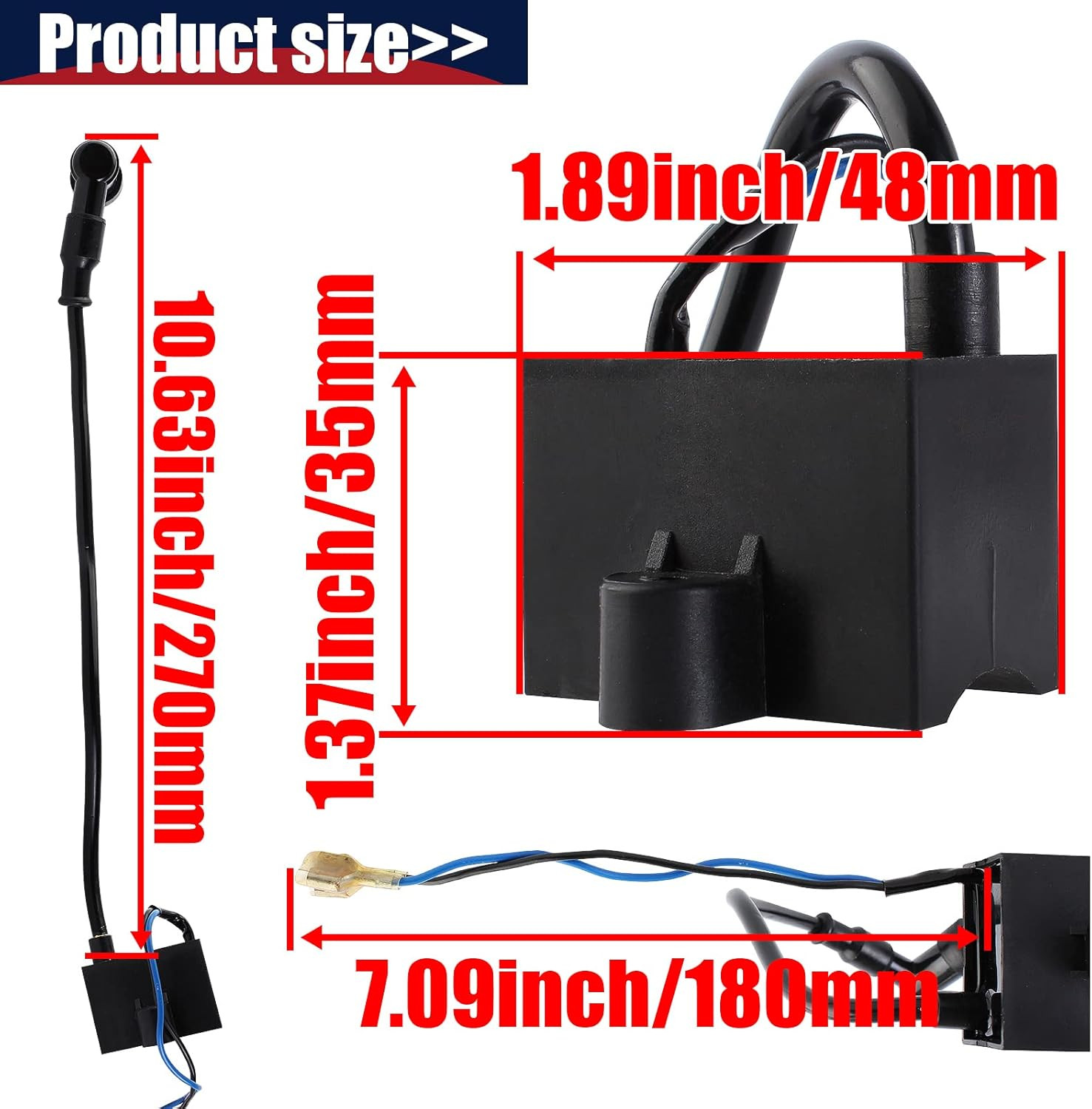 CDI Ignition Coil for 49Cc 50Cc 60Cc 66Cc 80Cc 2-Stroke Engines Motor Motorized