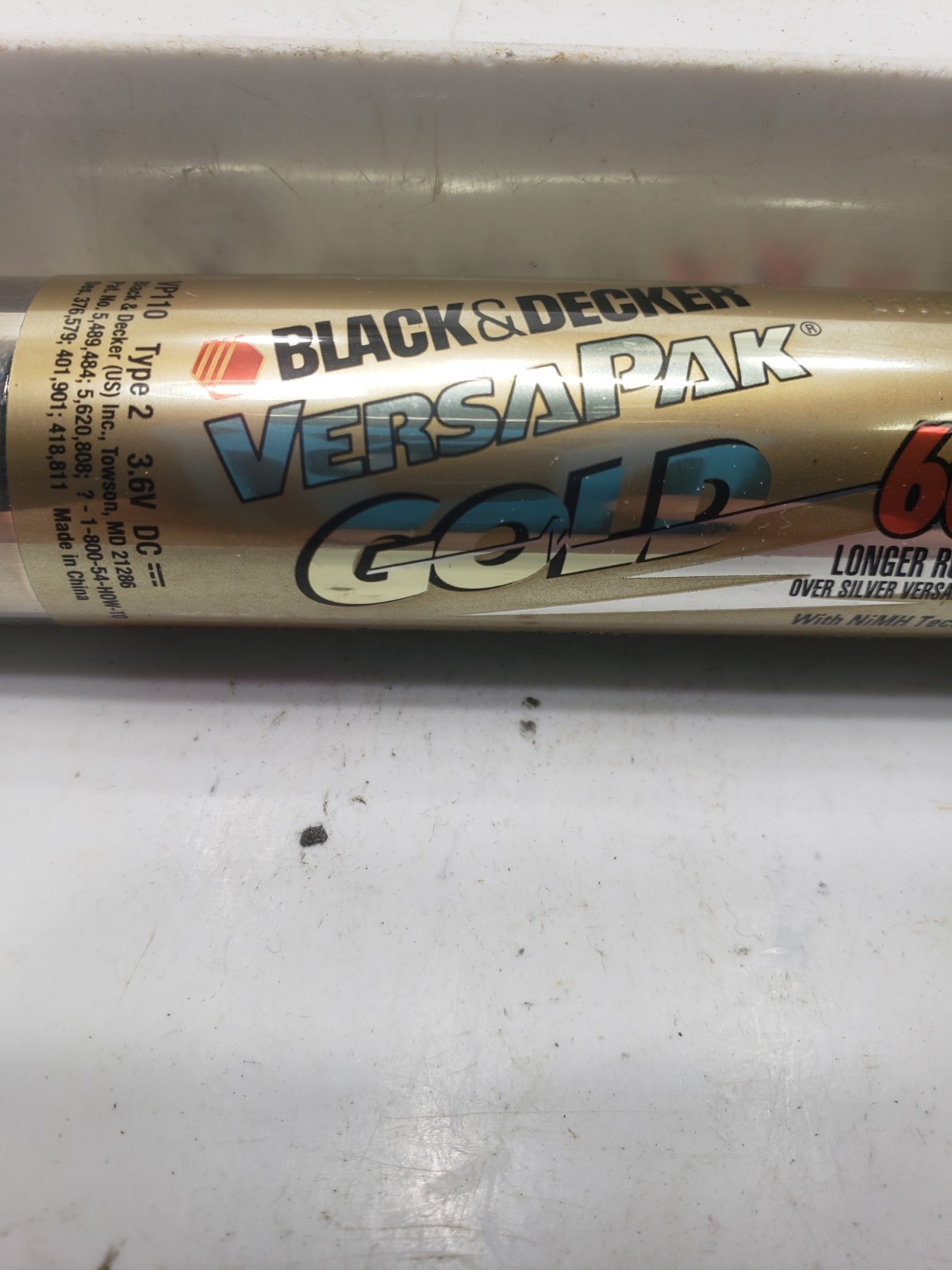 Black & Decker VersaPak Gold VP110 Type 2 3.6V Rechargeable Battery NOB