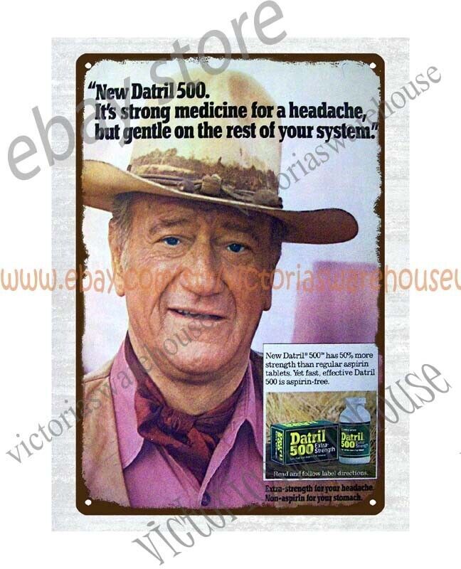 1977 John Wayne ad metal tin sign room auto garage decoration design