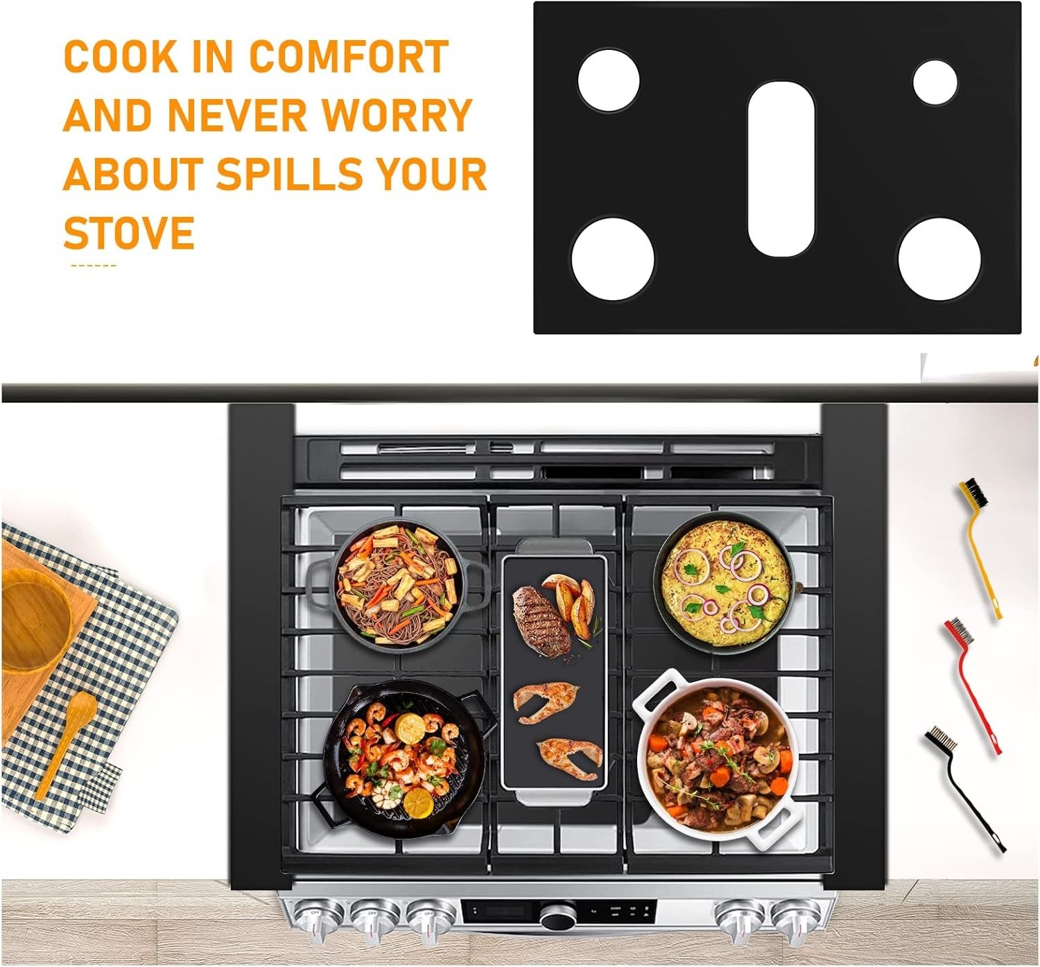 Samsung Gas Stove Burner Covers Reusable Nonstick Stove Protector Mat Liners