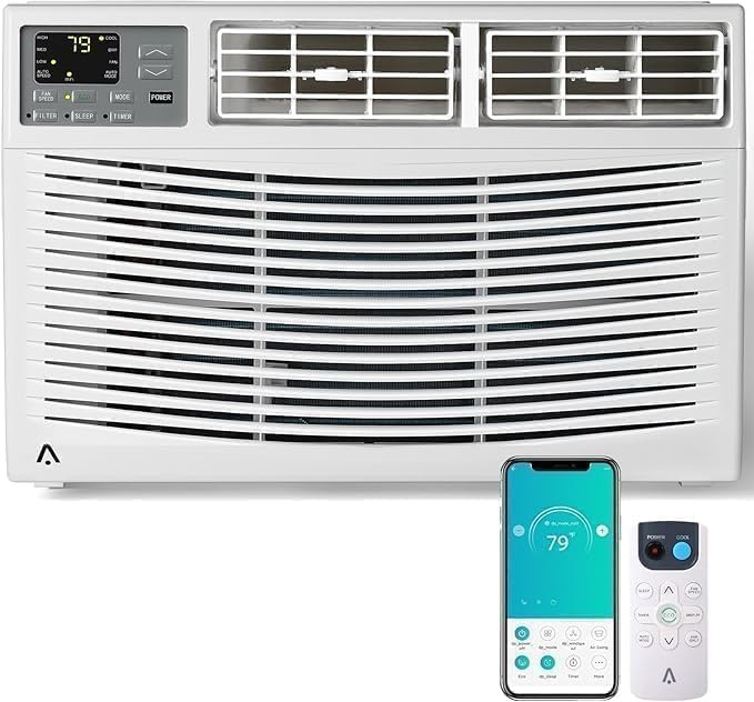 🔉🔵12000 BTU Window Air Conditioner 3-in-1 Cooling Fan & Dehumidifier WiFi & Re