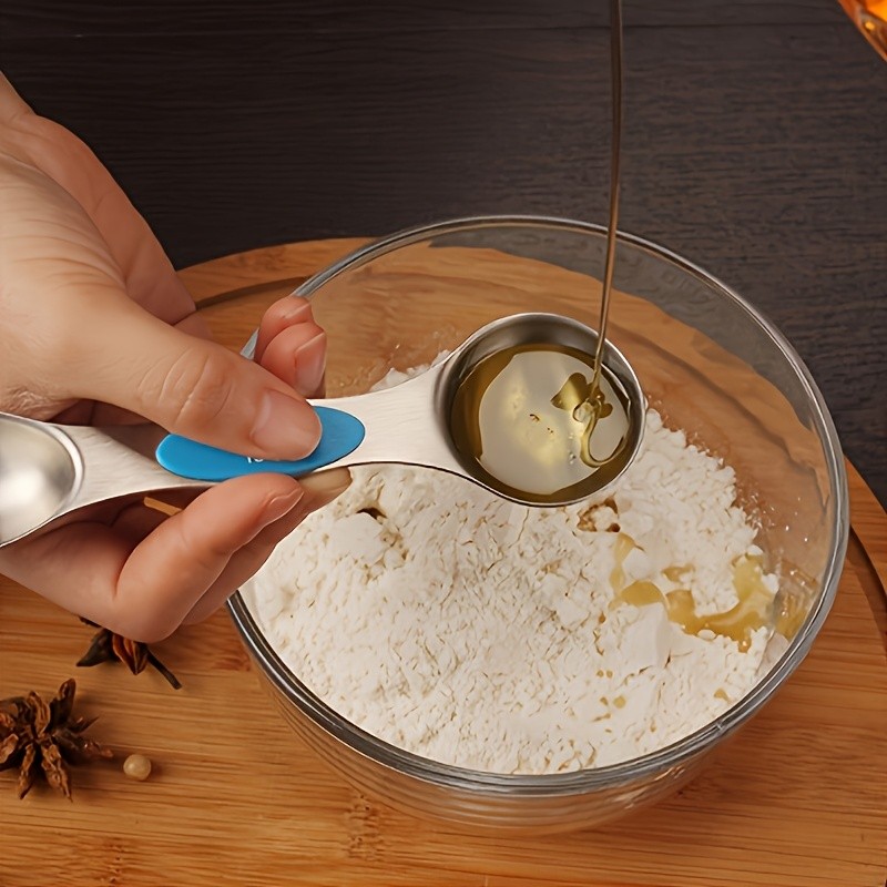 9pcs Magnetic Measuring Spoon Set, Dual-Sided Tea Spoons with Leveling Tool