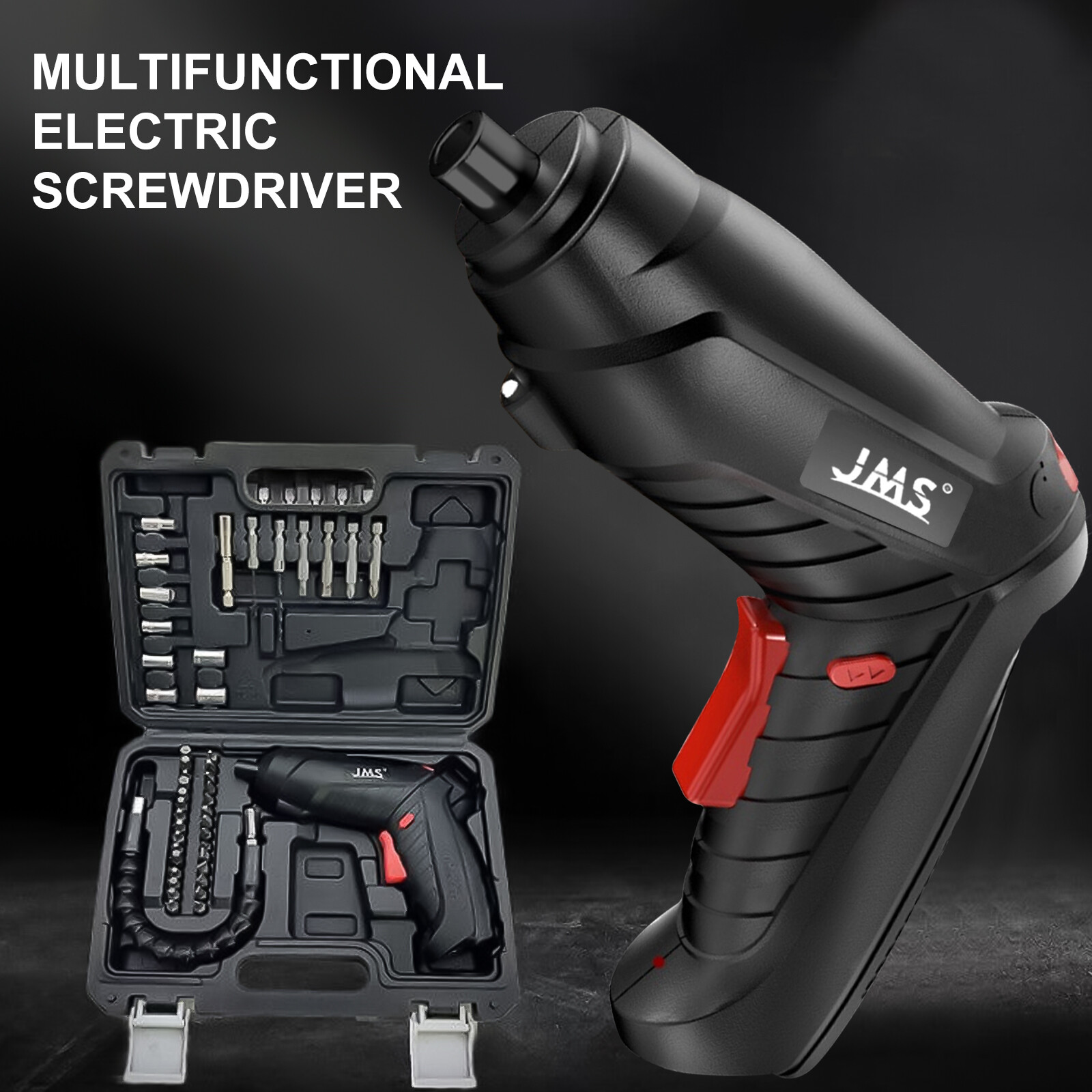 Cordless Electric Screwdriver 3.6V 1/4in 1300mAh Battery USB Rechargeable w/Bits