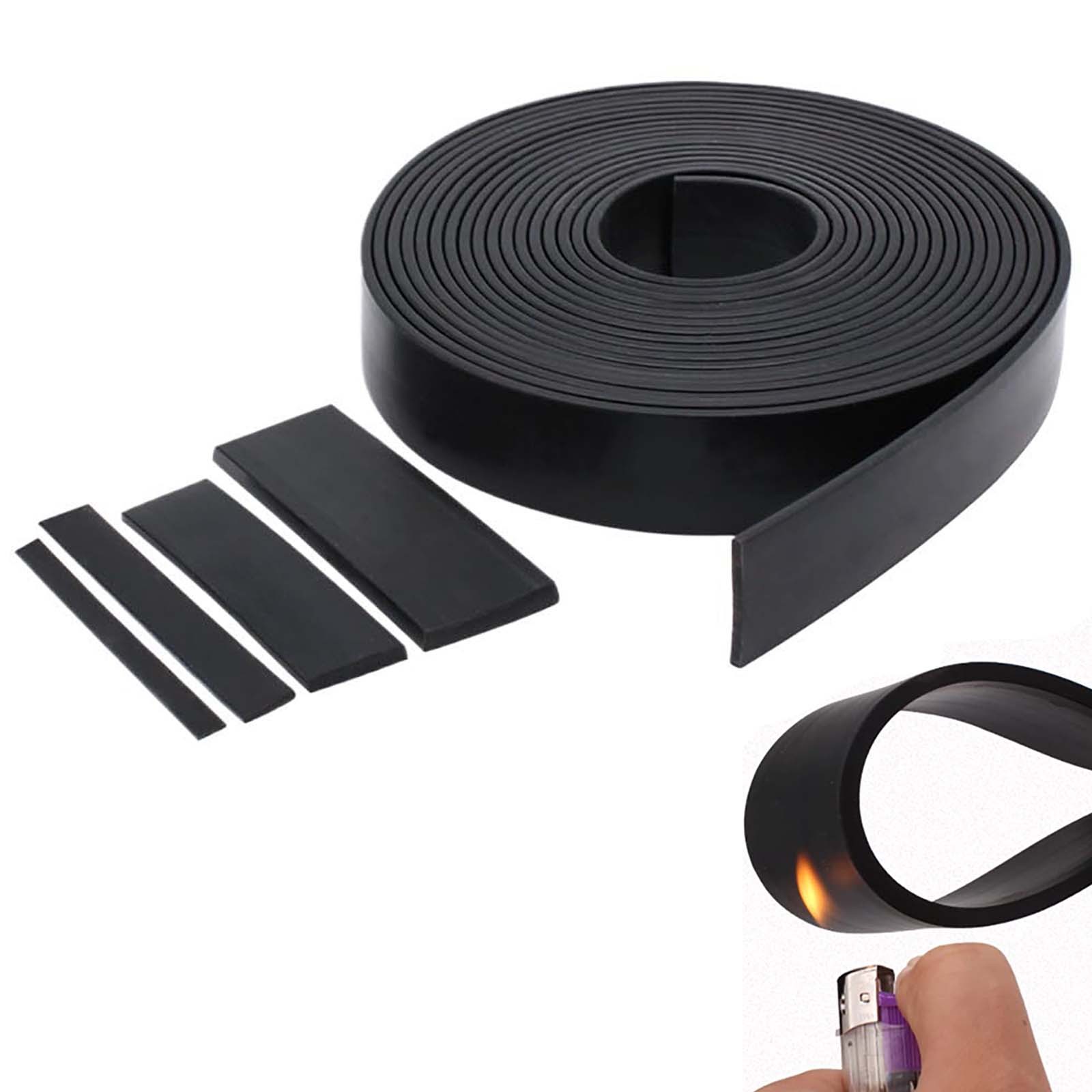 Black Solid Rubber Flat Strip Sealing Strip Thick 1/2/3/5mm Width 10/15/20-100mm