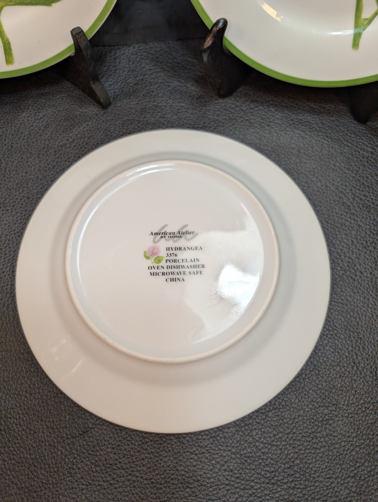 Set of 3 American Atelier at Home Hydrangea Luncheon Plates 7.5 in
