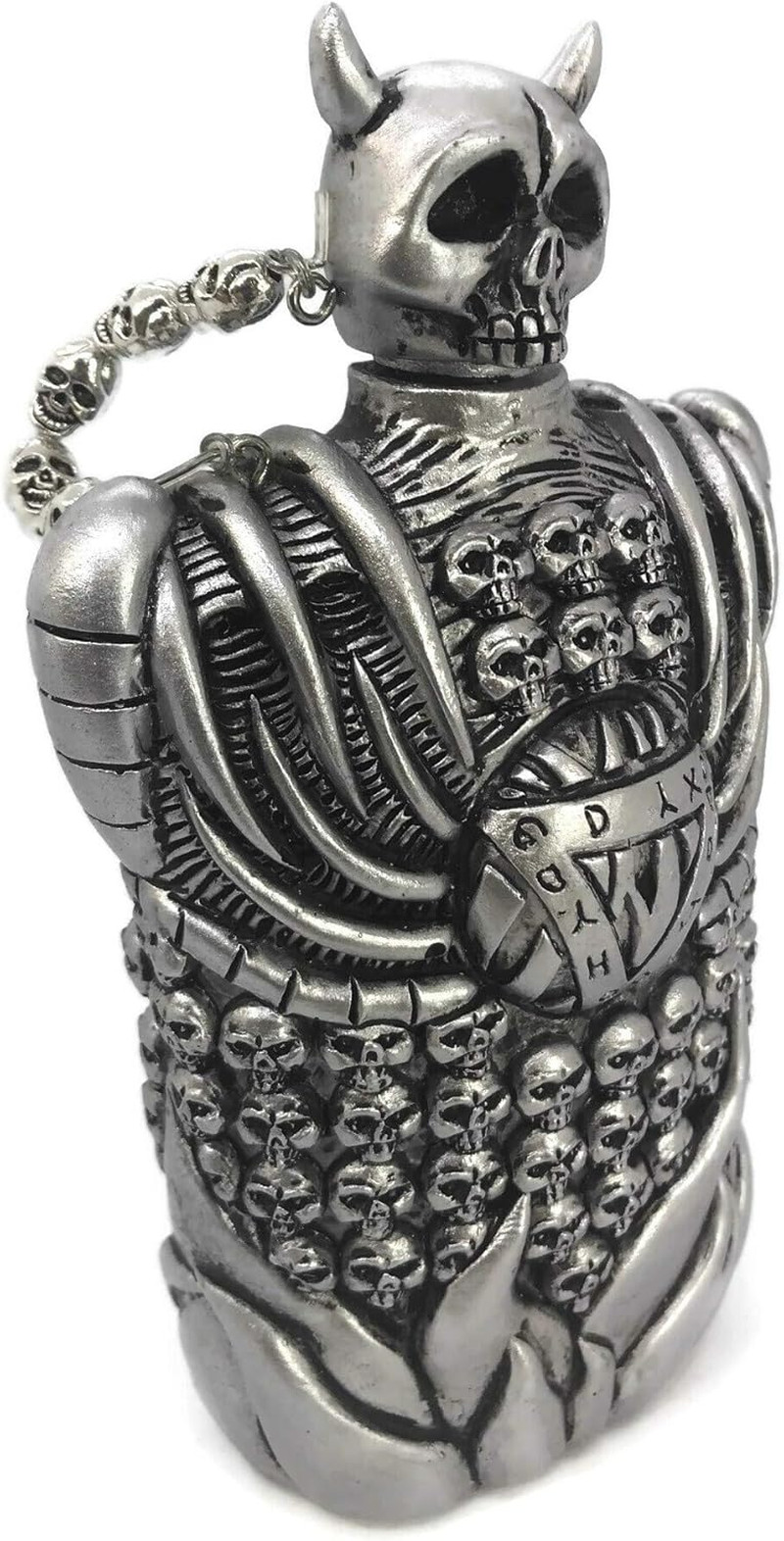 The LITTLE NICKY BOTTLE Flask Props Replica Skull Resin Silver