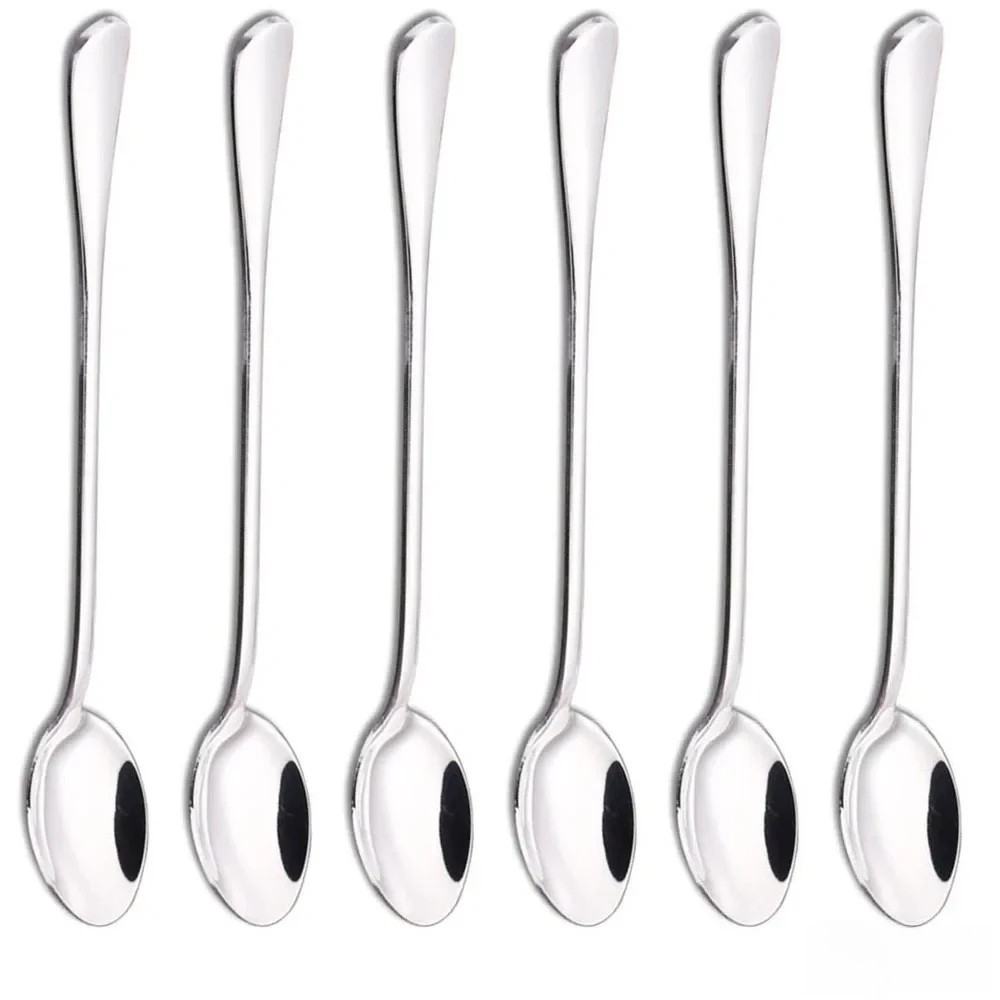 6- Pack Soup Spoons Round Stainless Steel Bouillon Spoon