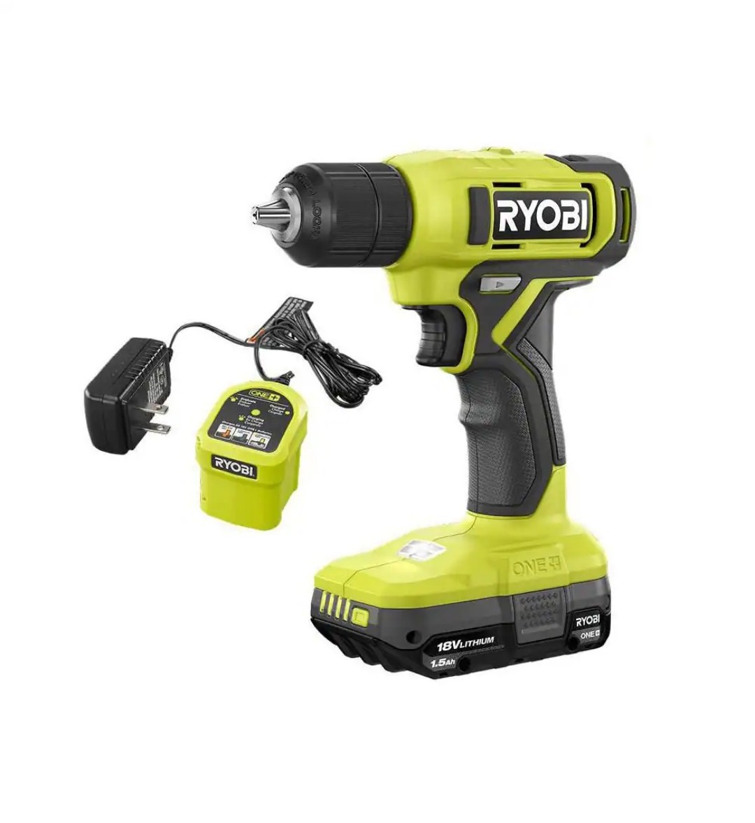 RYOBI ONE+ 18V Cordless 3/8 in. Drill/Driver Kit with 1.5 Ah Battery and Charger