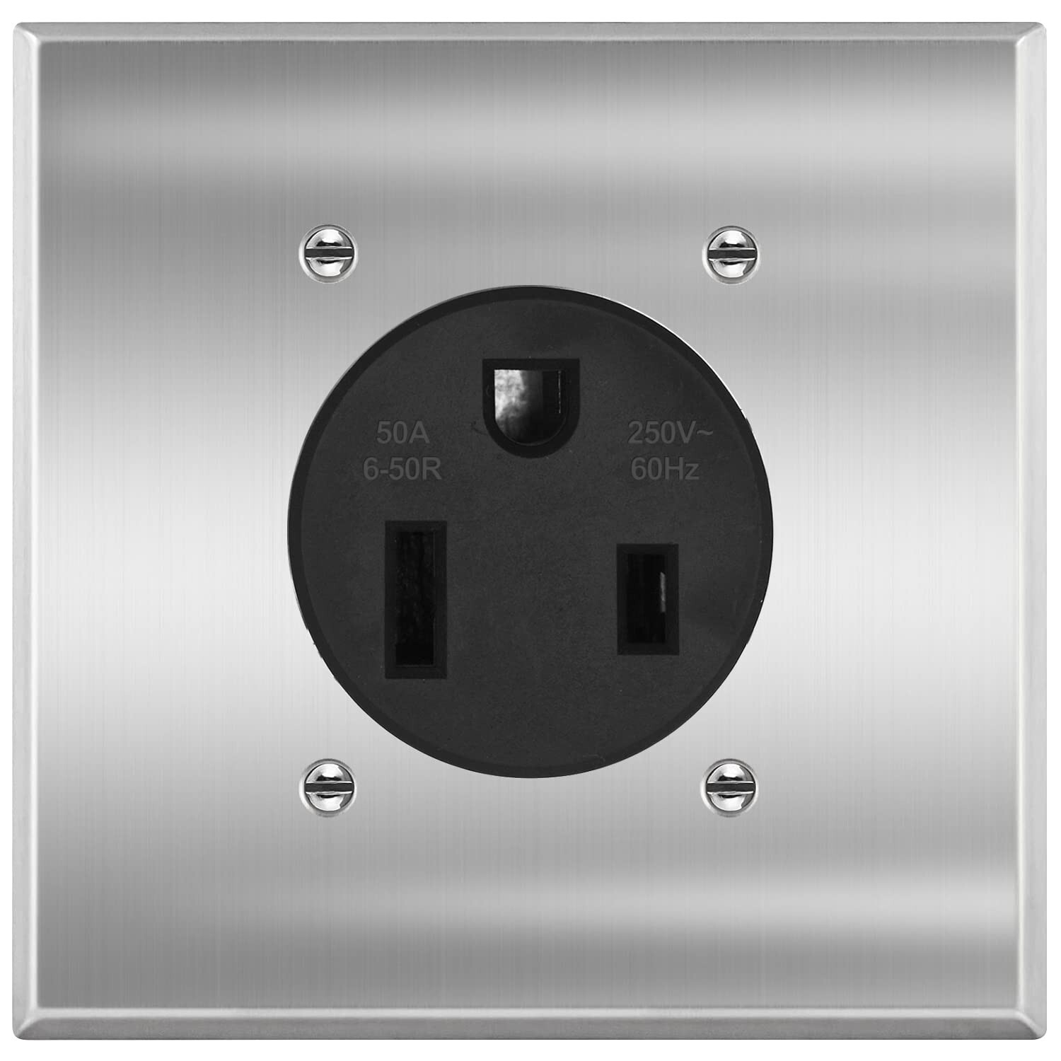 50 Amp 250V NEMA 6-50R Power Outlet, Heavy-Duty 50A Receptacle,Square wallplate