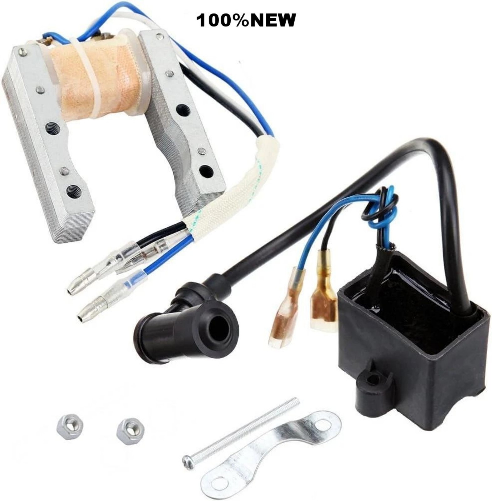 Ignition Coil + Magneto Coil for 49cc 50cc 60cc 80cc 2-Stroke Engines Motor