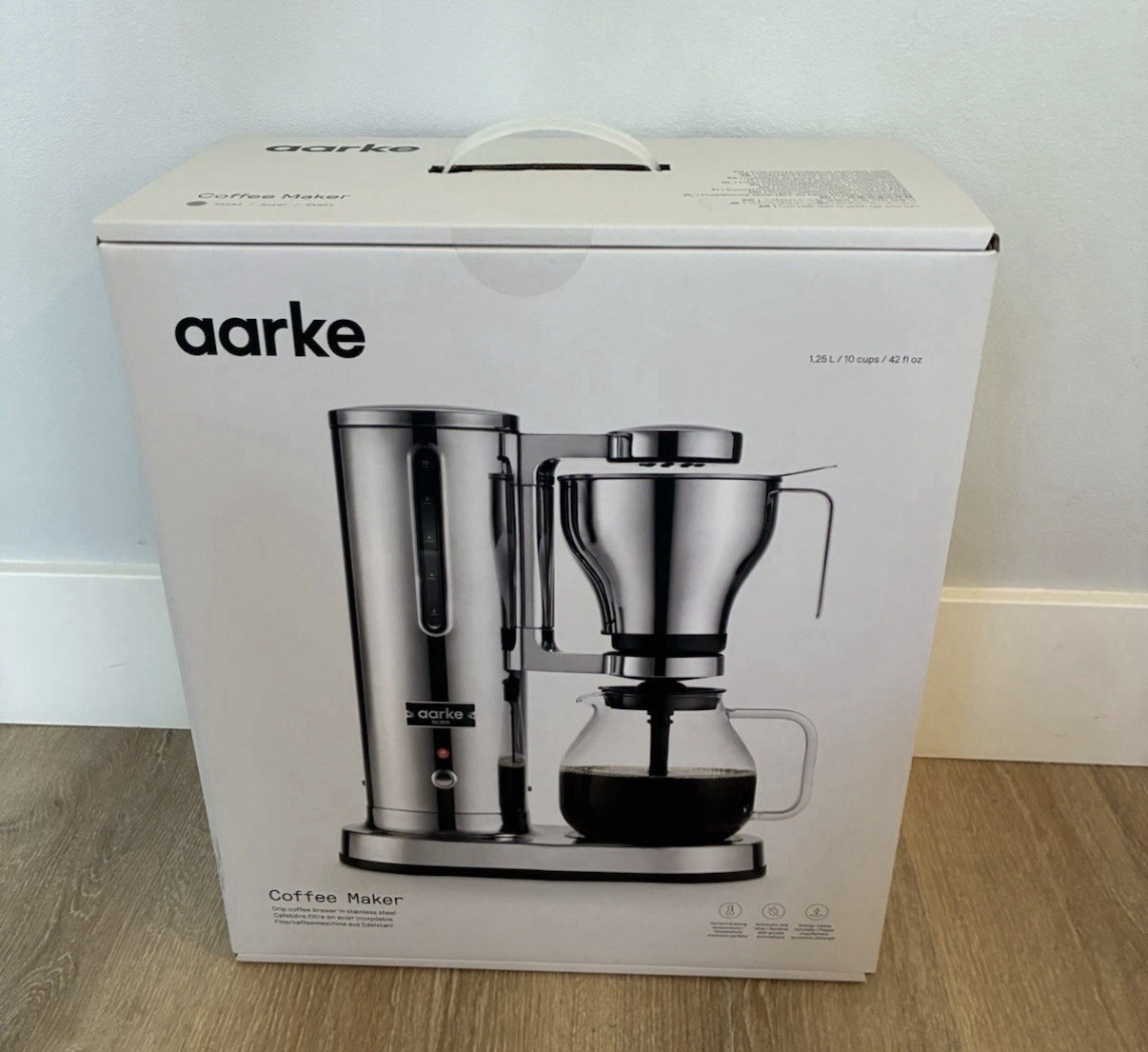 Aarke Stainless Steel Chrome Coffee Maker Electric Drip Coffee Brewer NR: A1306
