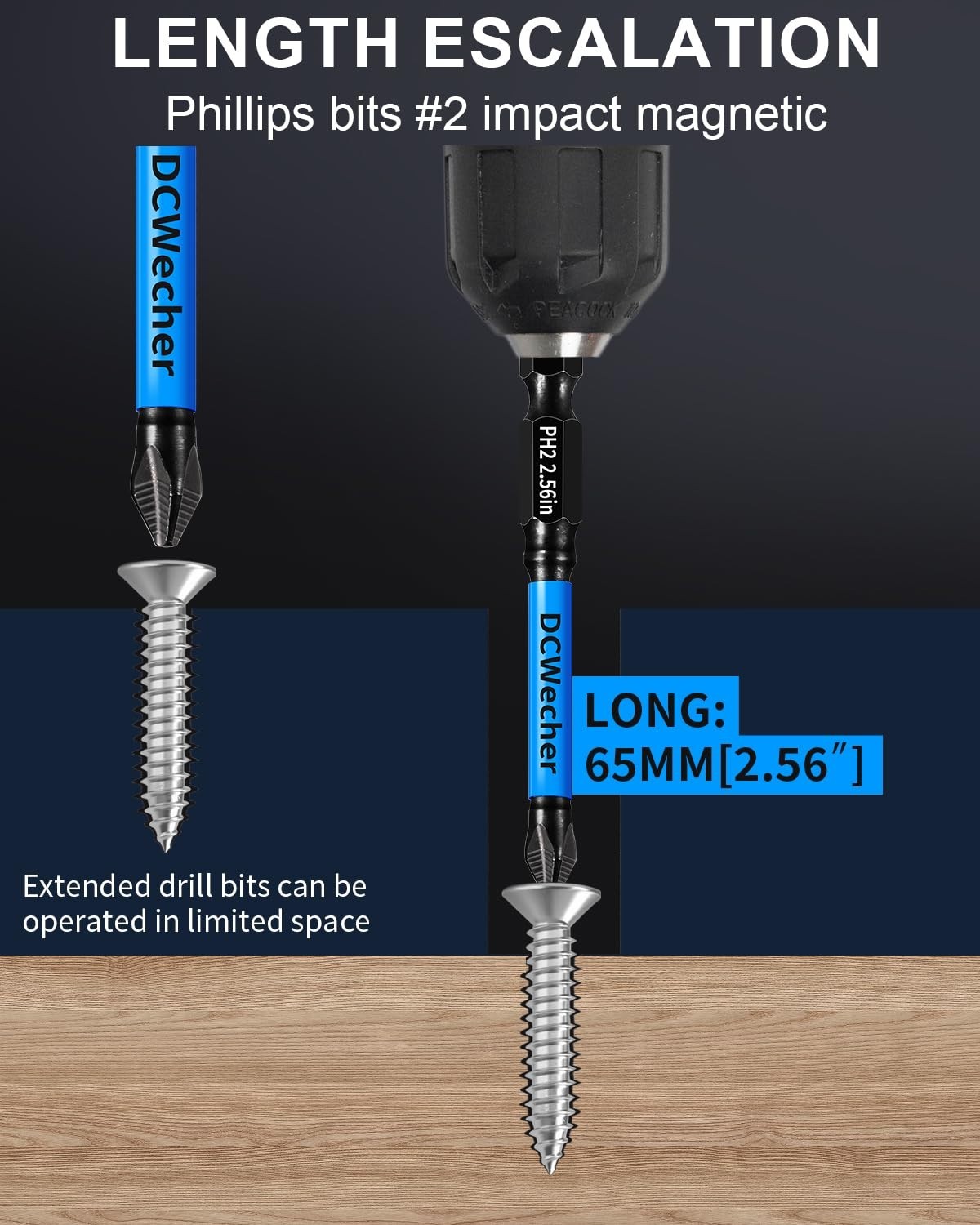 10-Pack 2 Phillips Bits for Impact Driver, 2.5-Inch Magnetic Drill Screwdriver B
