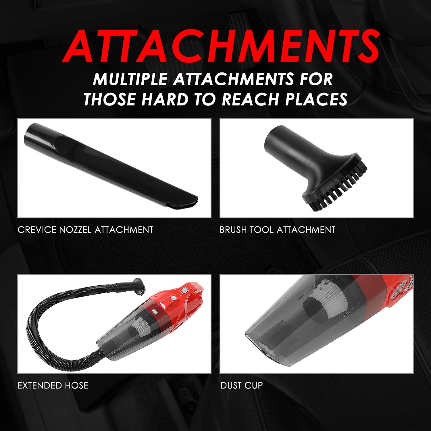 Dna Motoring Tools-00182 Portable Handheld High Power Mini Corded 2 In 1 Vacuum