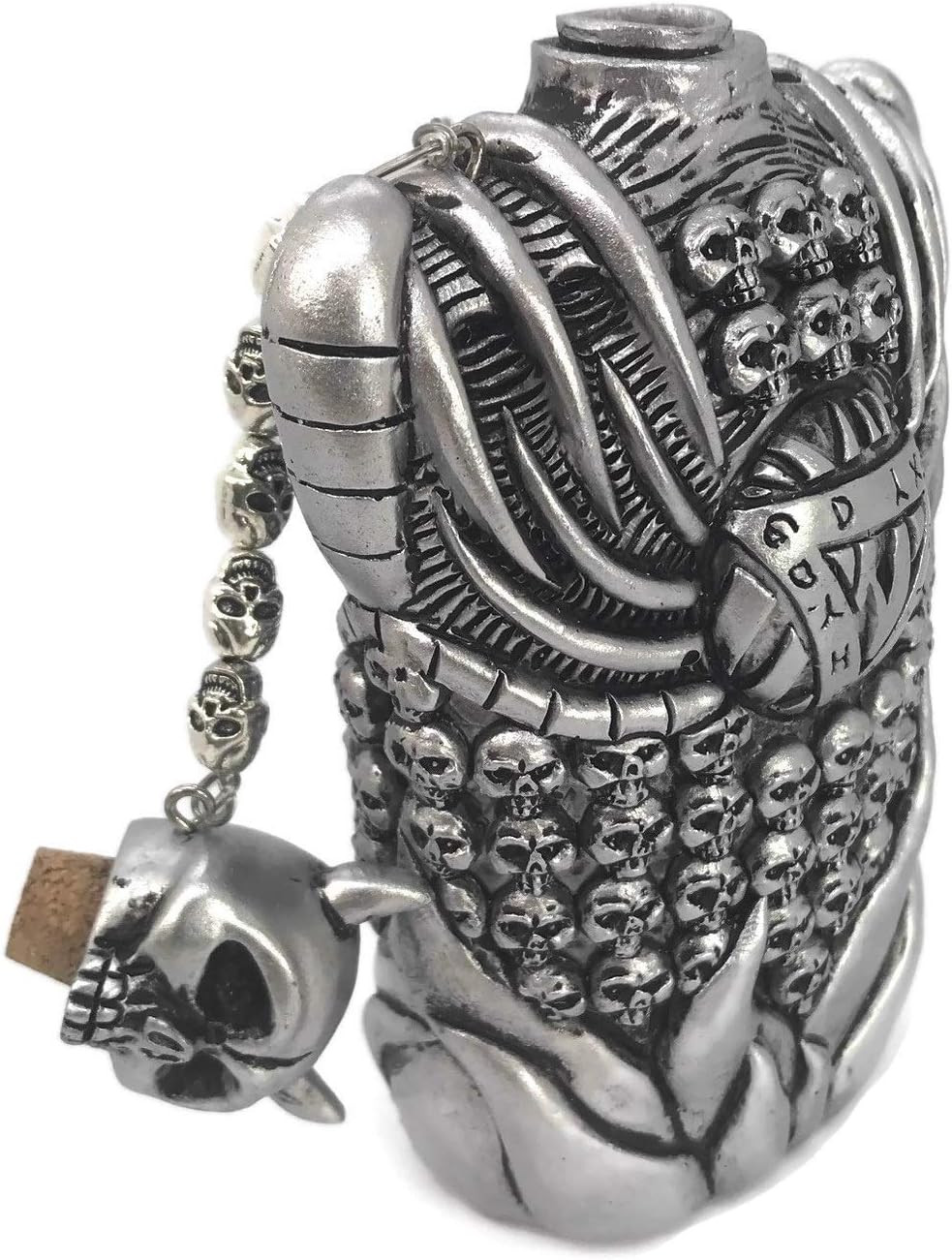 The LITTLE NICKY BOTTLE Flask Props Replica Skull Resin Silver