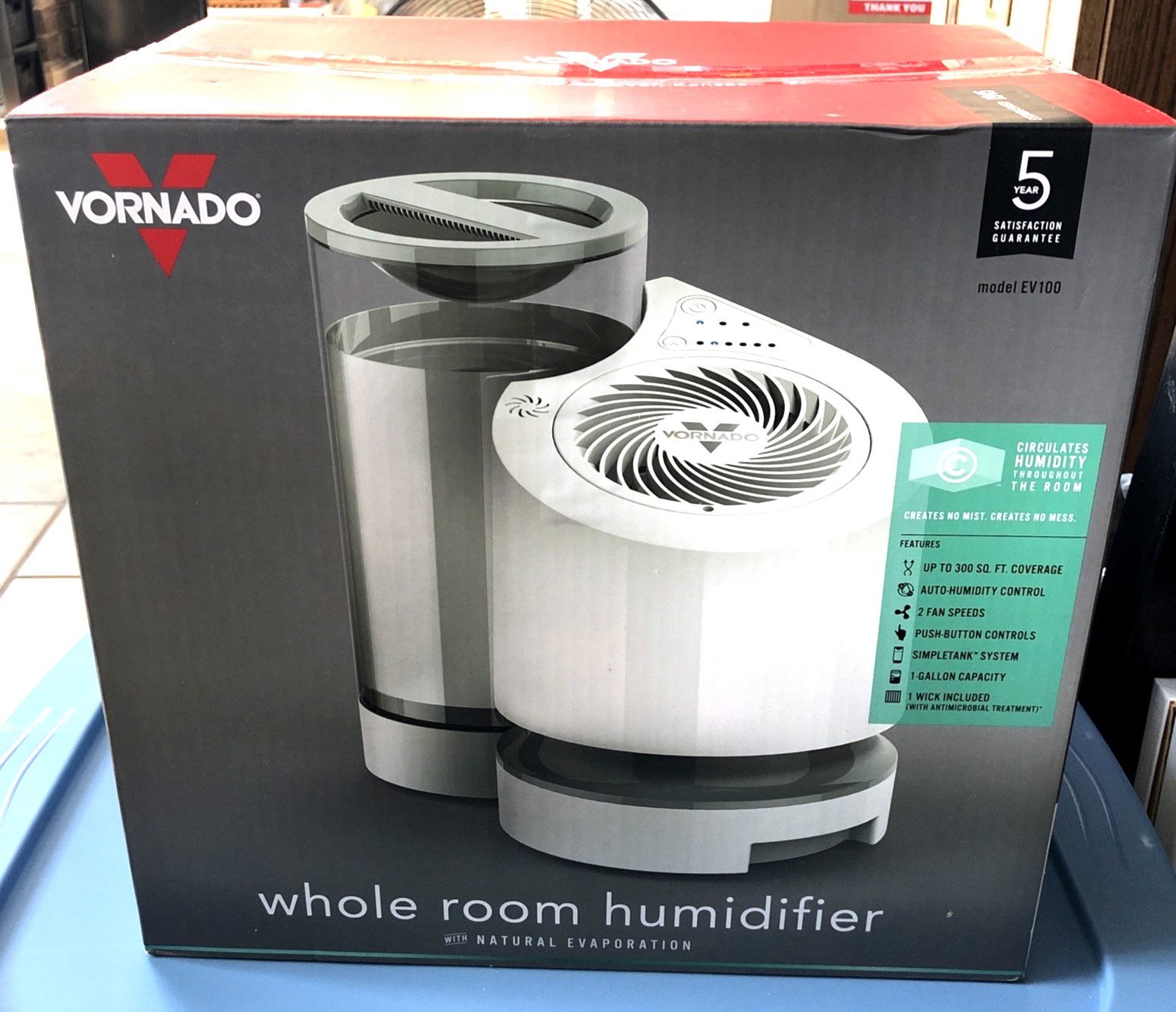 Vornado Evaporative Whole Room Humidifier White NEW IN SEALED BOX EV100