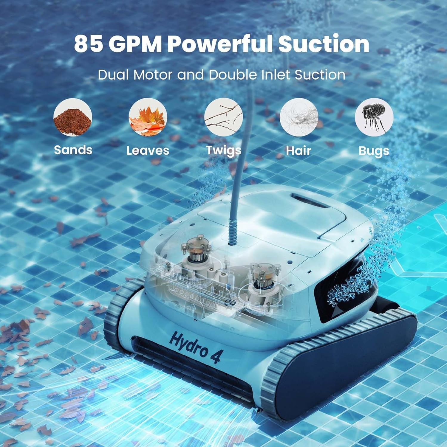 Chasing Hydro 4 Cordless Robotic Pool Cleaner, Pool Cleaners for Inground Pools
