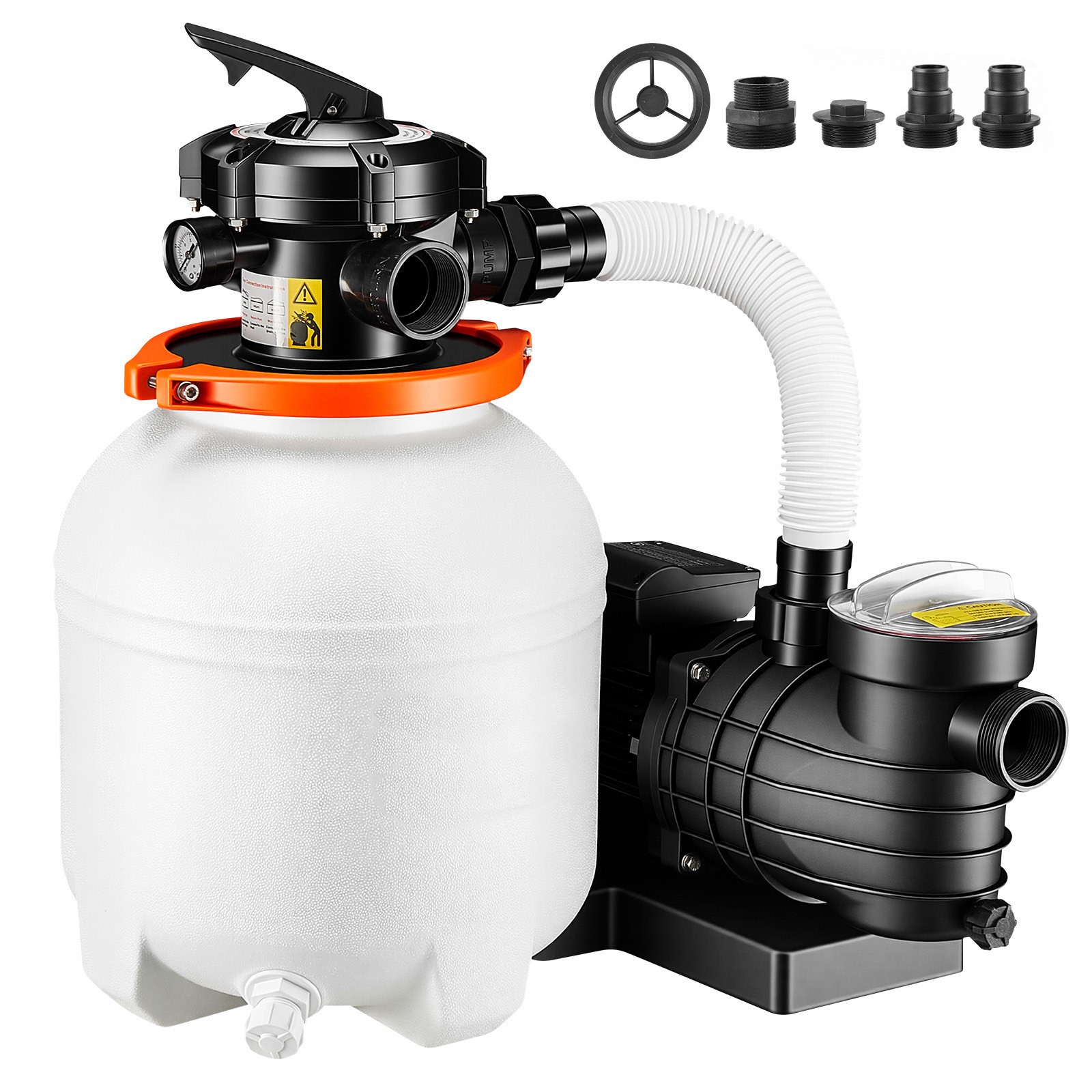 Uimoso 13″ Sand Filter Pump for Above-Ground Pools, 3500 GPH, 0.75HP with Timer