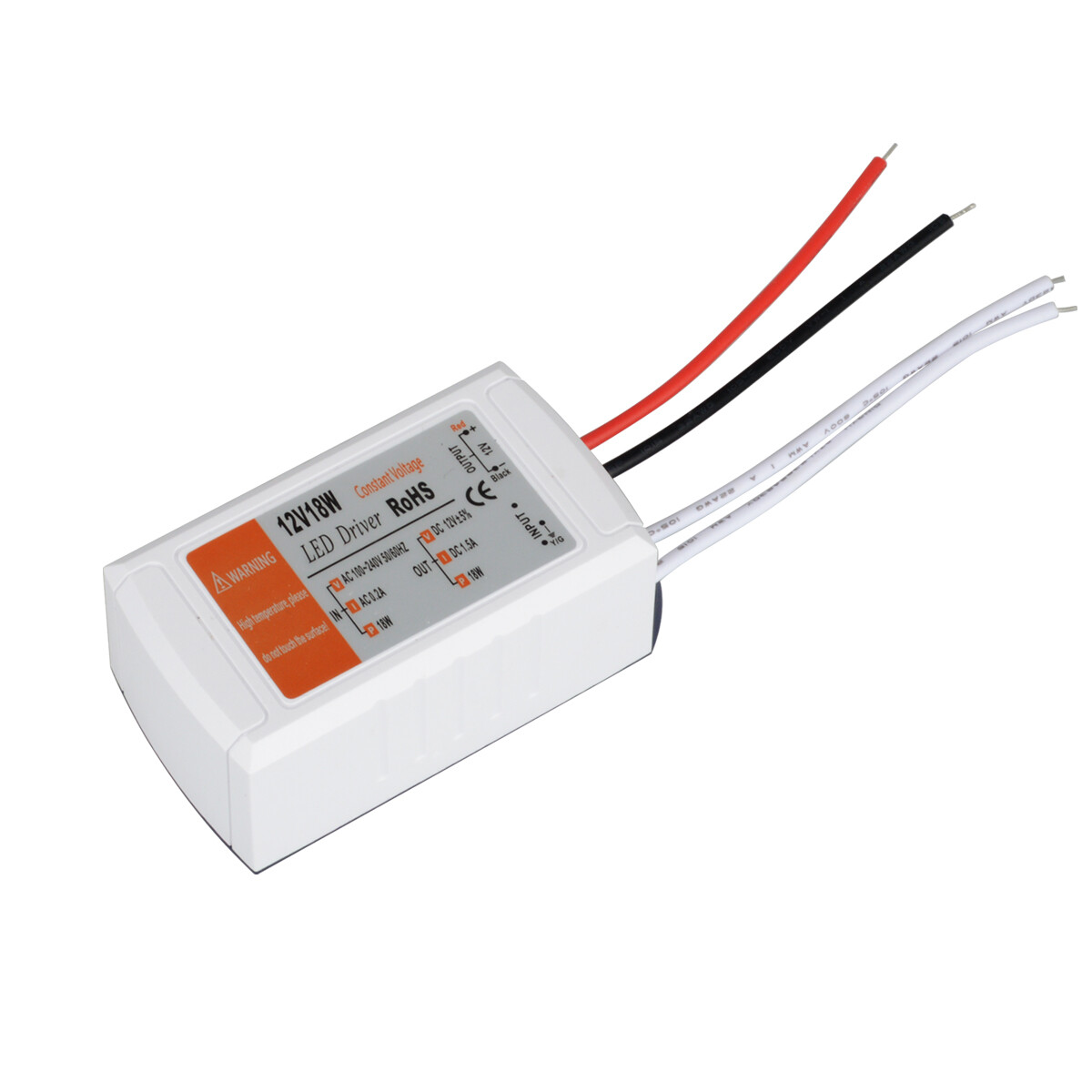 LED Driver Transformer Power Supply DC 12V 18W Adapter Fits LED Strip Lights -US