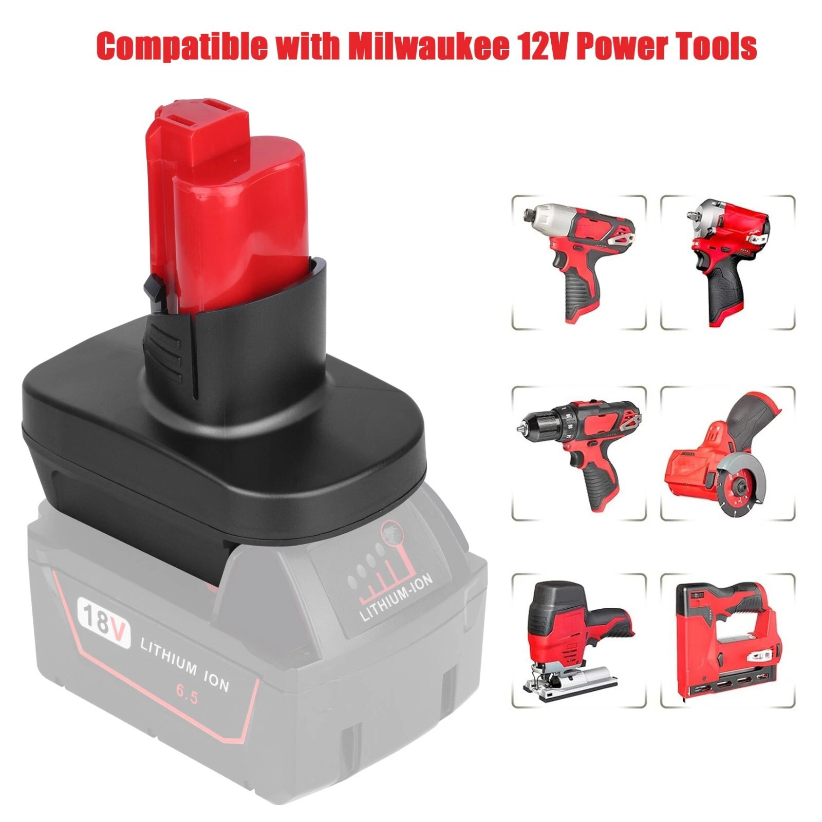 Battery Adapter For Dewalt 20V & Milwaukee 18V to Milwaukee M12 Tools – DM20M12