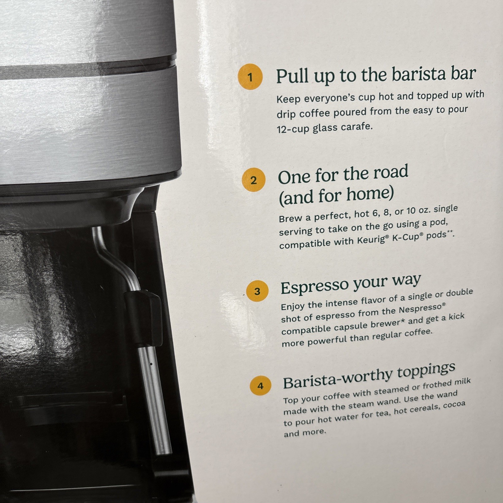 Cuisinart Coffee Center Black Barista Bar 4-in-1 Coffee Maker