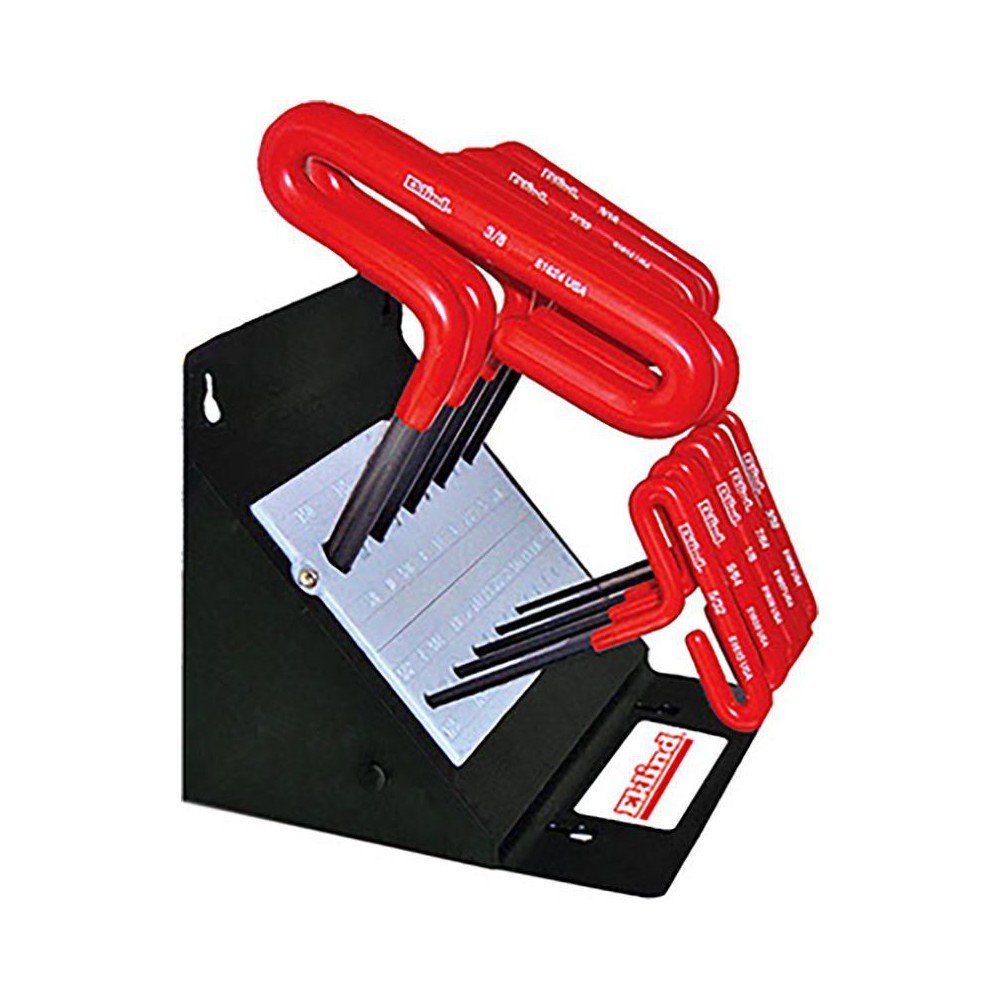 Eklind 10 Piece T-Handle Hex Key Set Hex Range 3/32 to 3/8″, Alloy Steel 50160