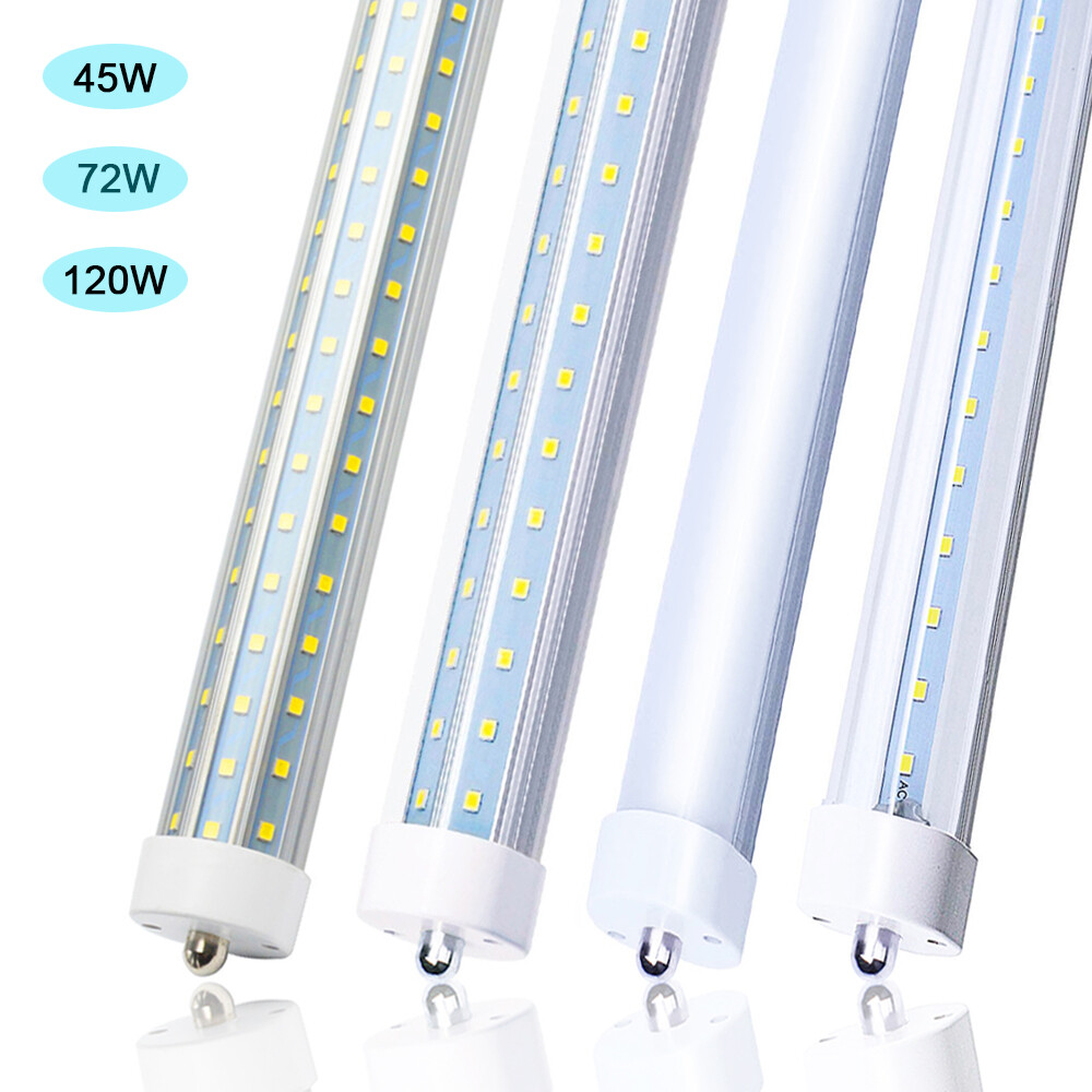 T8 8FT LED Shop Light Bulbs 45W 72W 120W Single Pin FA8 8 Foot LED Shop Lights