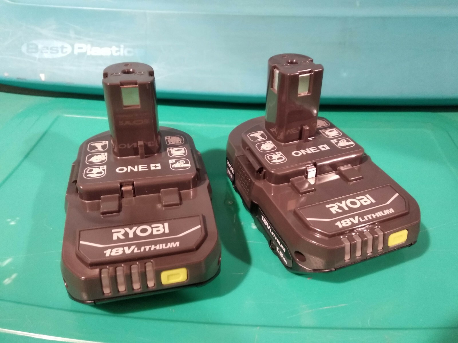 2 New 18v Ryobi PBP002 1.5 Ah 18 volt Lithium Ion Battery – replace P102