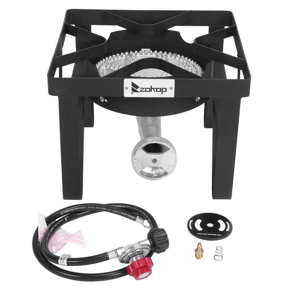 200,000 BTU Outdoor Gas Round Single Propane Stove Camp Burner Picnic Grill BBQ