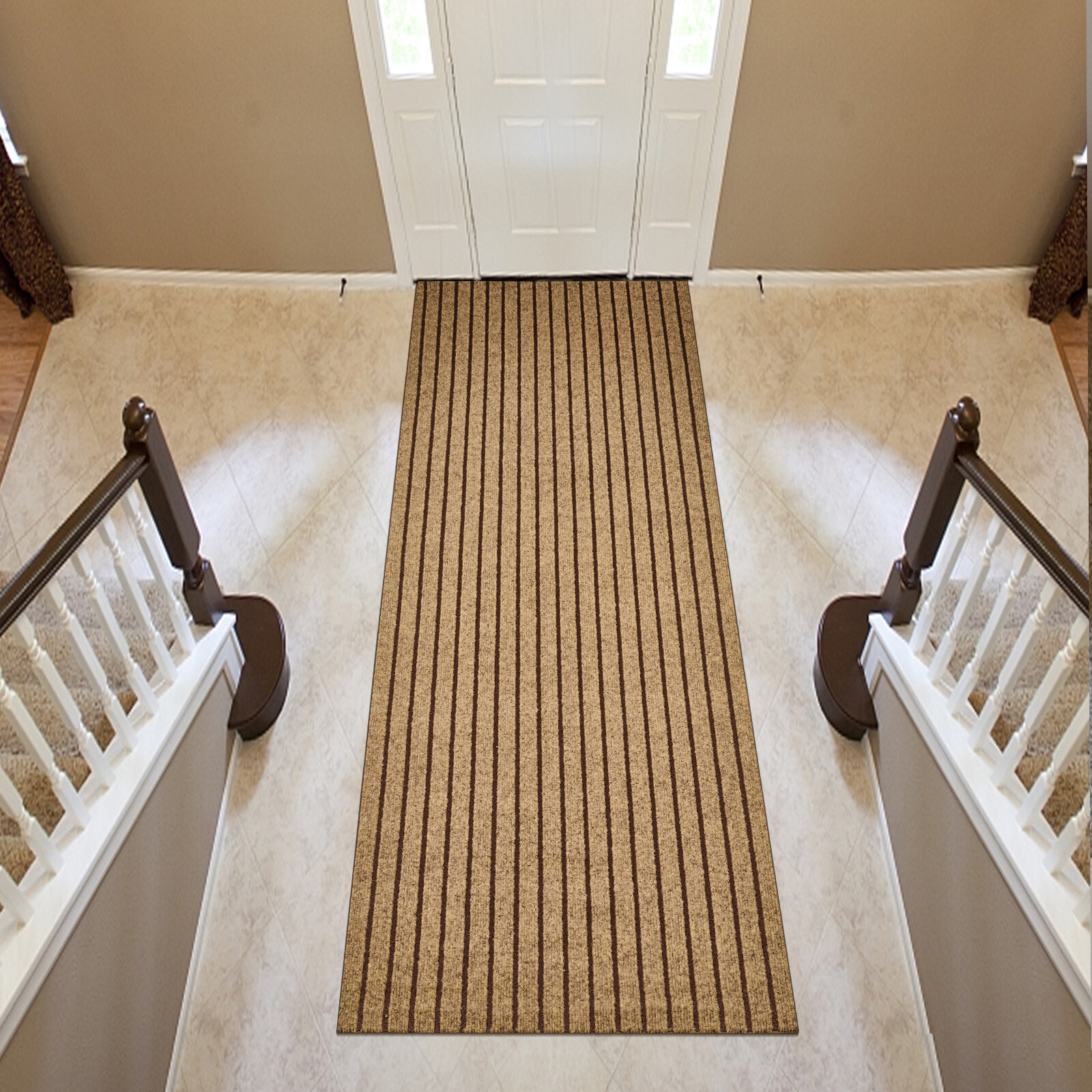 Entryway Runner Rug Indoor Outdoor – Extra Long Hall Rugs Runners Non Slip Brown