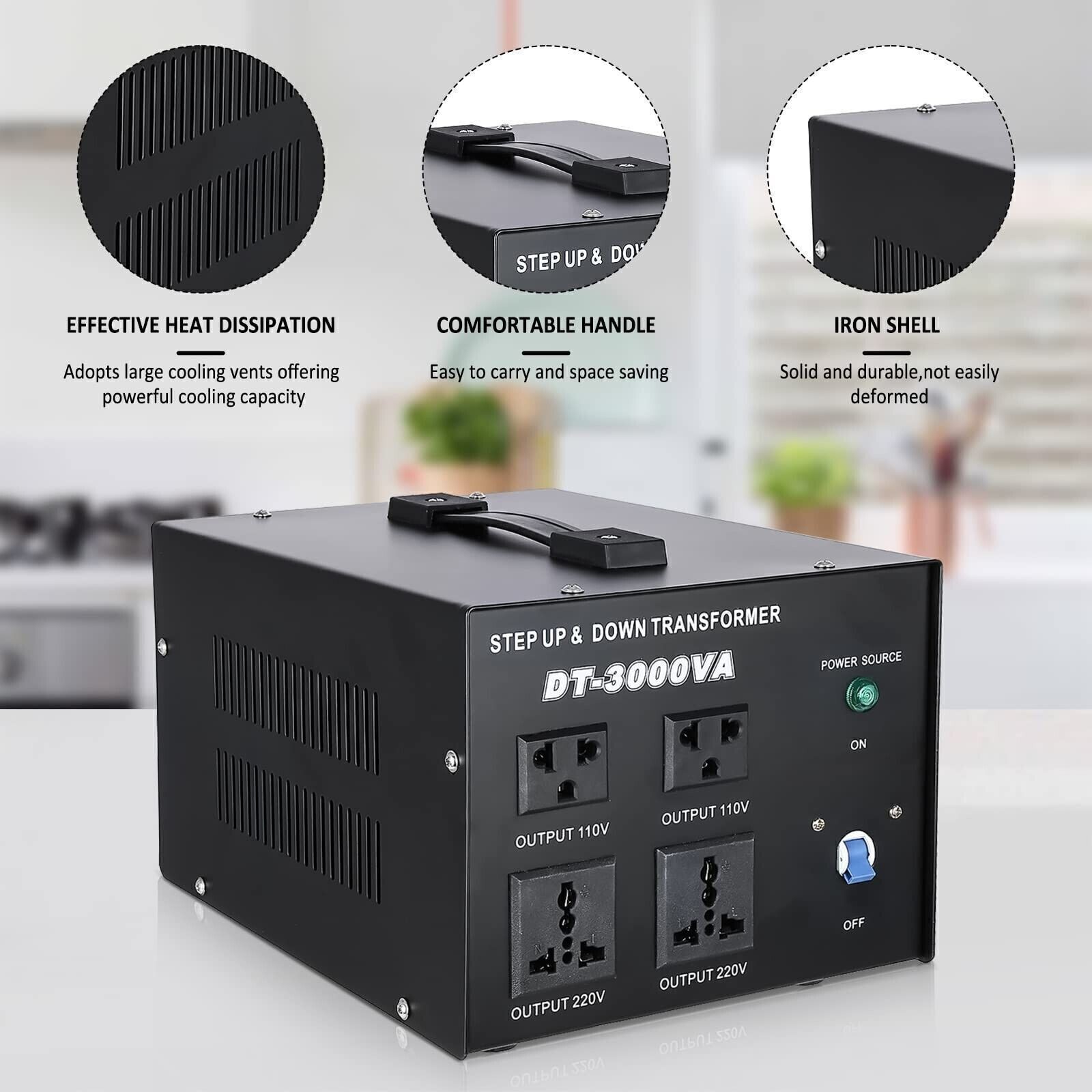 YaeCCC Voltage Converter Transformer Step Up Down 3000W 220V-110V 110V-220V