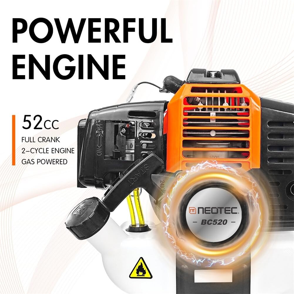 52cc 2-Cycle Gas Grass String Trimmer Gas Weed Eater Lawn Mower Orange Upgraded