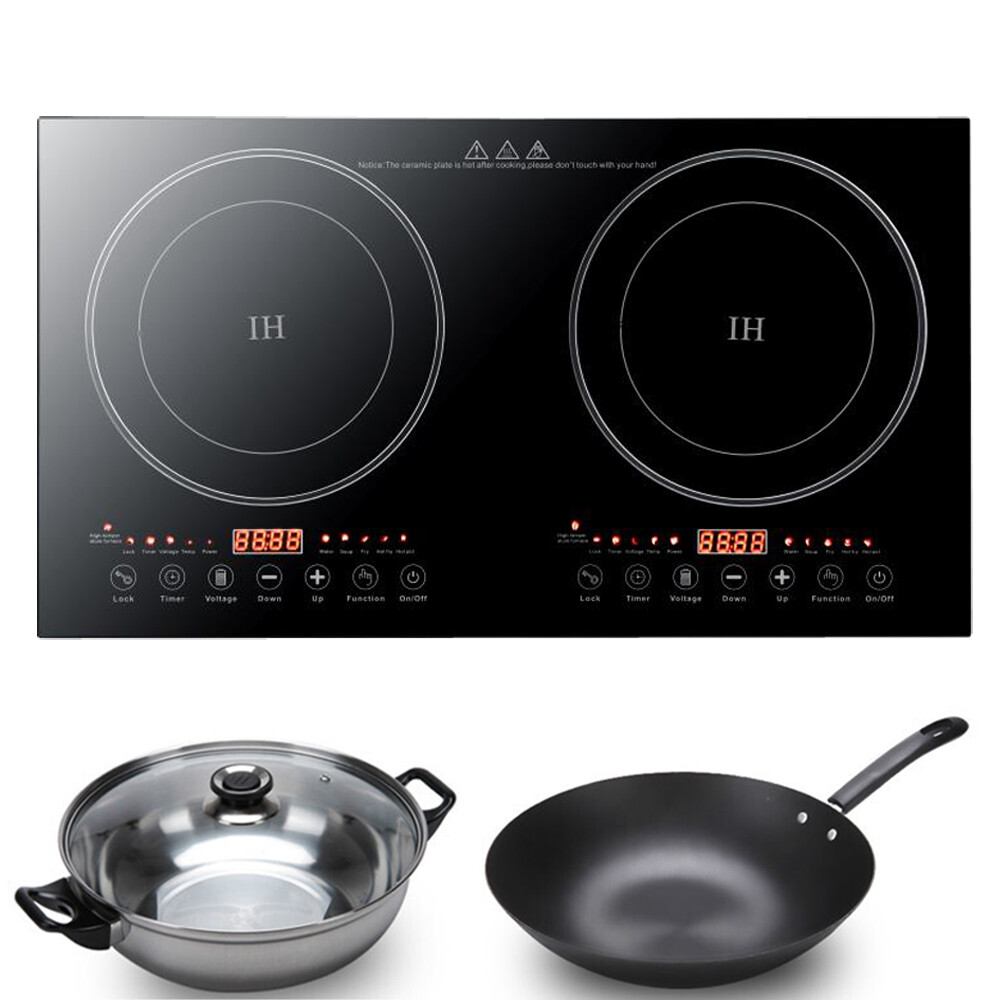 2400W Portable Induction Cooktop Countertop Dual Cooker Burner Stove Hot Plate