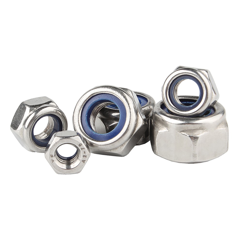 UNC Stainless Steel Nylon Insert Hex Lock Nuts Nylock 4,6,8,10,1/4,5/16,3/8,1/2″