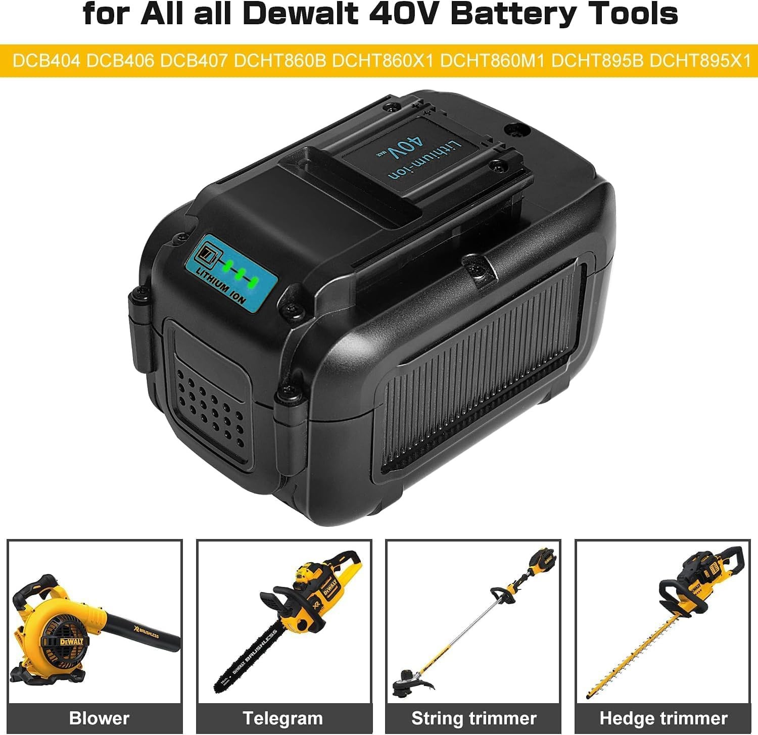Aaiwtd 40V 7500Mah Replacement Battery For Dewalt Dcb404 Dcb406 Dcb407 Dcb114