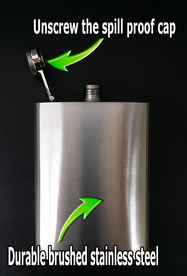 Not Random Think Fast Em1 Flask 8oz Stainless Steel Hip Drinking Whiskey