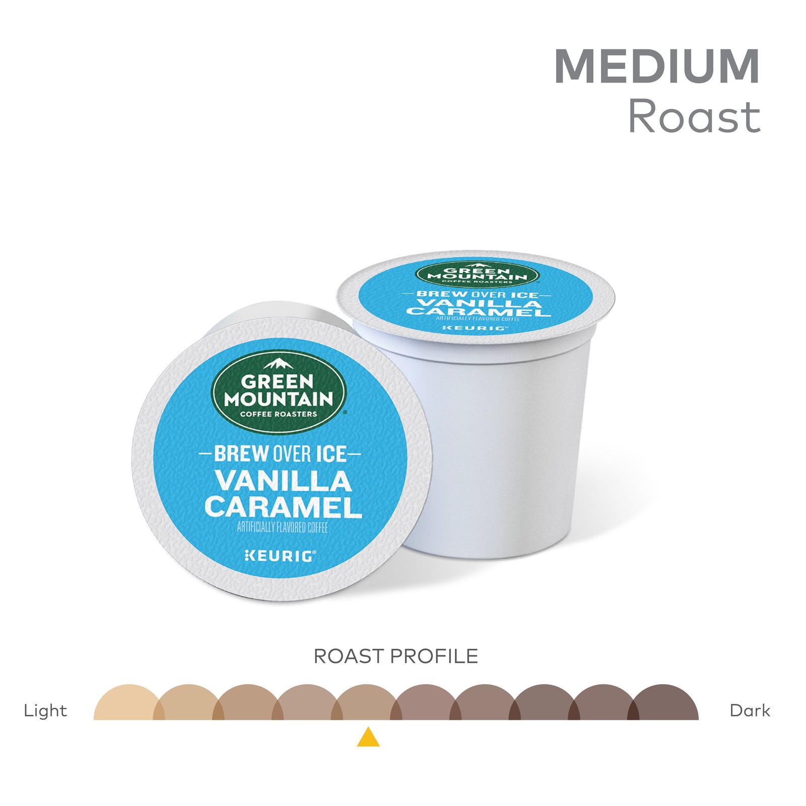 Green Mountain Coffee Roasters Brew Over Ice Vanilla Caramel, K-Cups, 24 Count