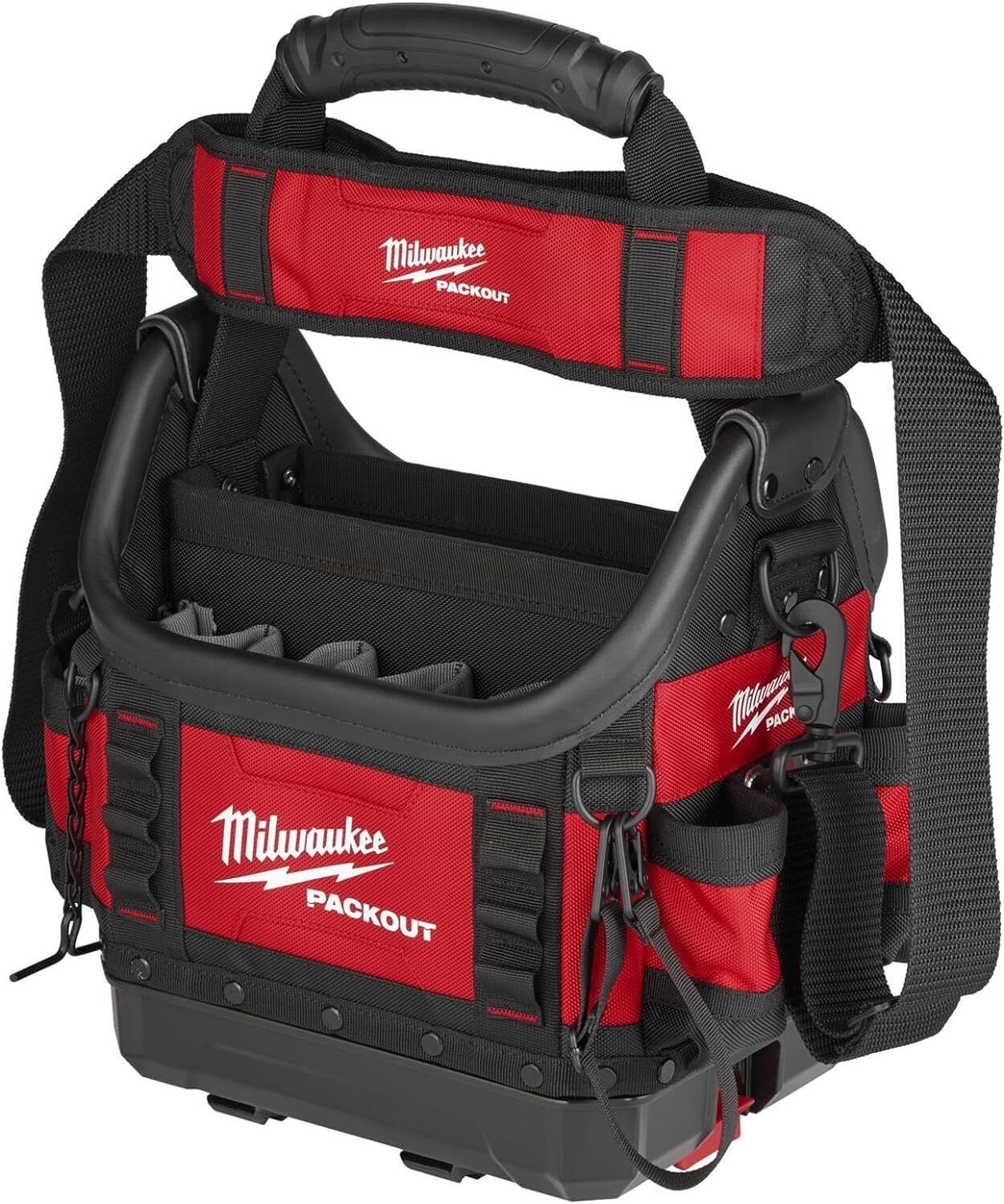 Milwaukee PACKOUT 9.8 in. W X 19 in. H Ballistic Tool Tote 35 pocket Black/Red