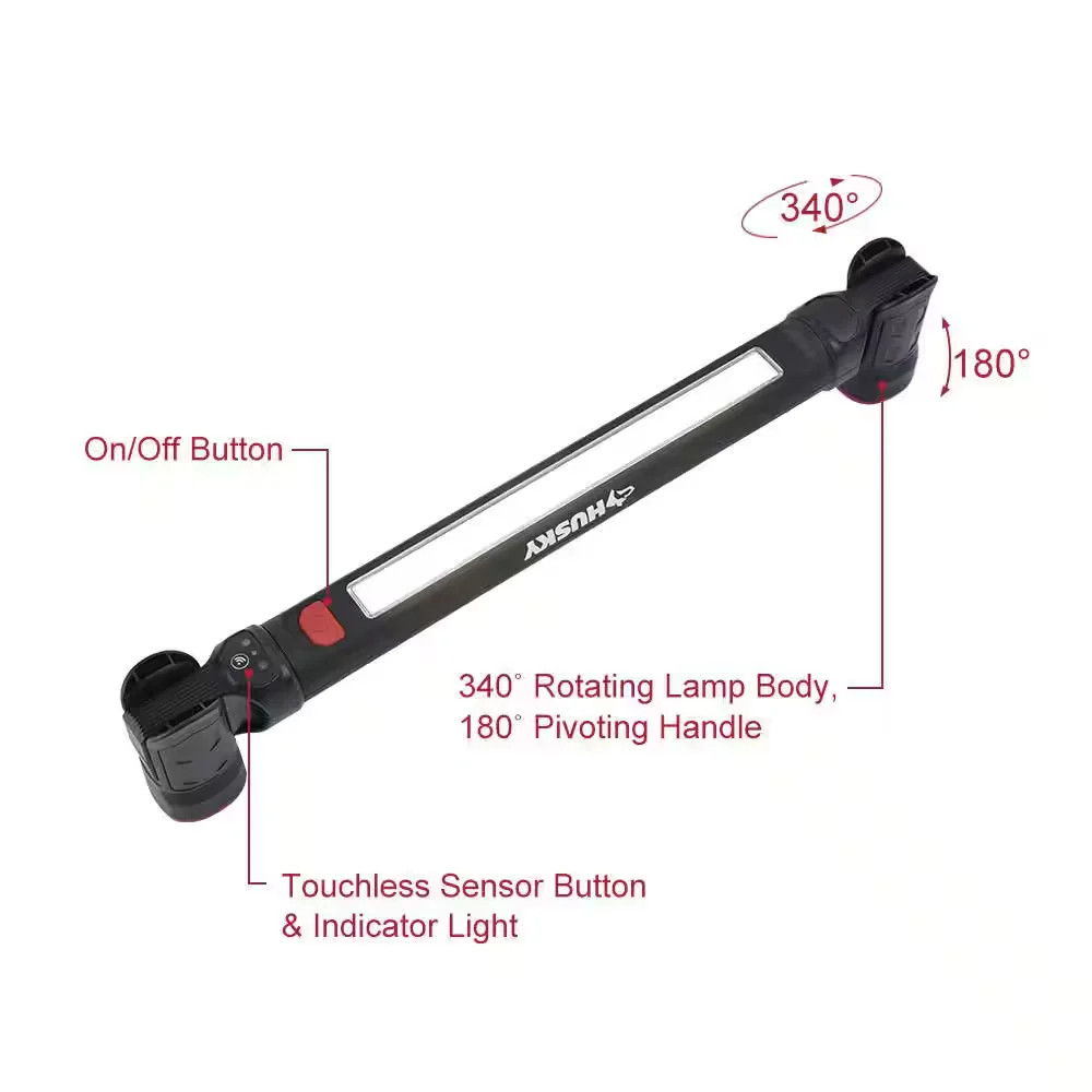 Husky LED Work Light Rechargeable 2500 Lumen Touchless Infrared Magnetic