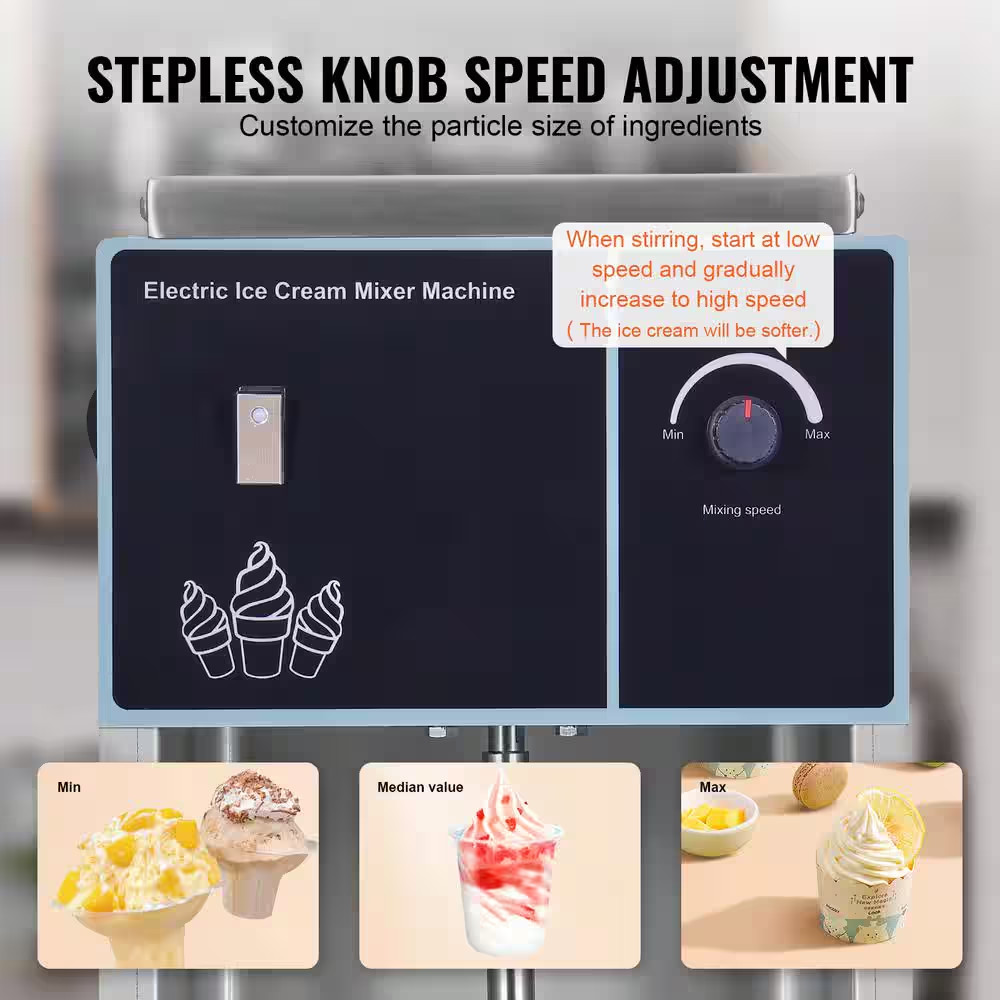 Ice Cream Blender, 400 W High-Speed Maker, 4200 RPM Mixer with Stepless Speed Ad