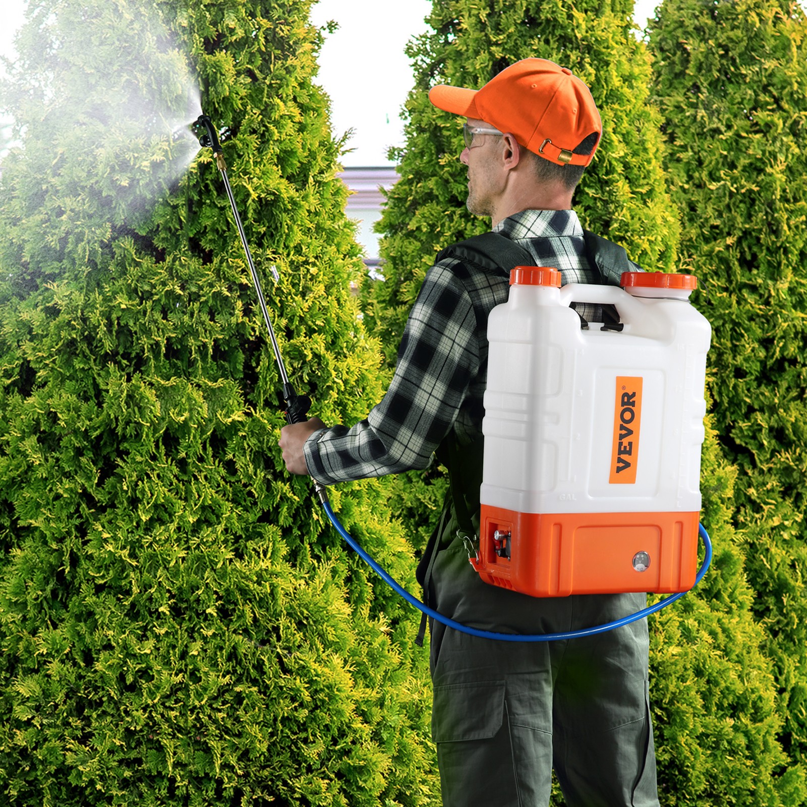 VEVOR Battery Powered Backpack Sprayer with Wheel 4 Gal Tank 0-94 PSI Adjustable