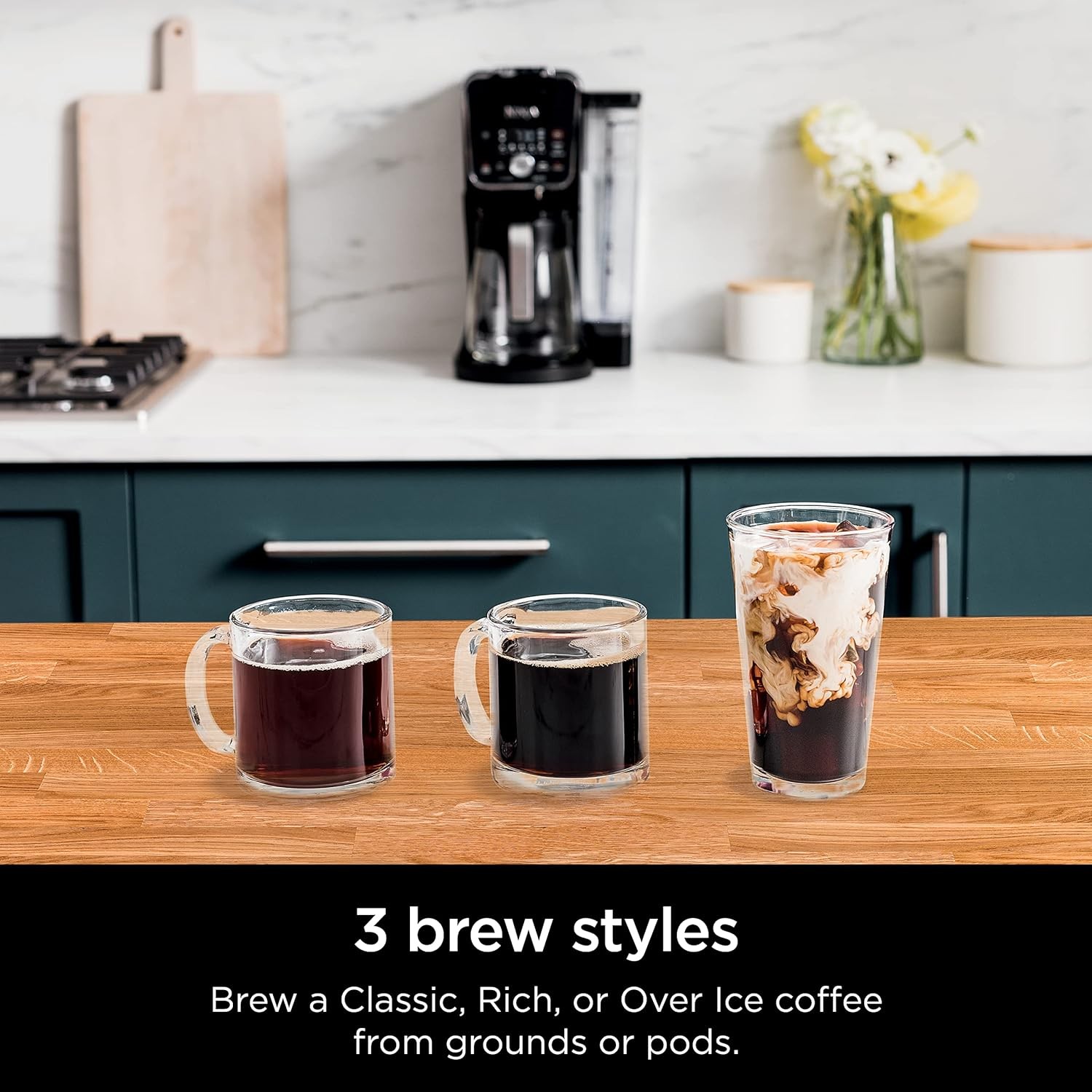 Ninja CFP201 DualBrew System | 12-Cup Coffee Maker | 3 Brew Styles 60-oz – Black