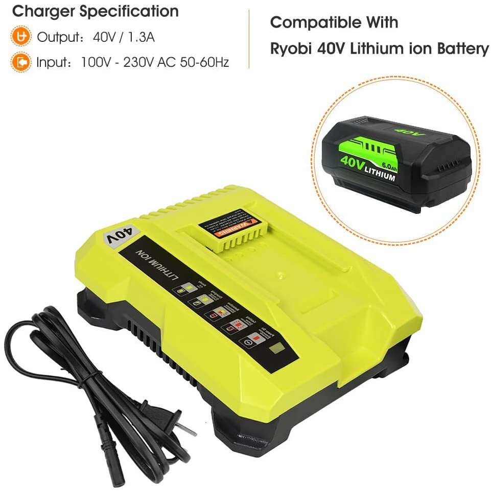 1/2X Battery For Ryobi 40V With LED Lithium-Ion 40-Volt OP406VNM OP40602